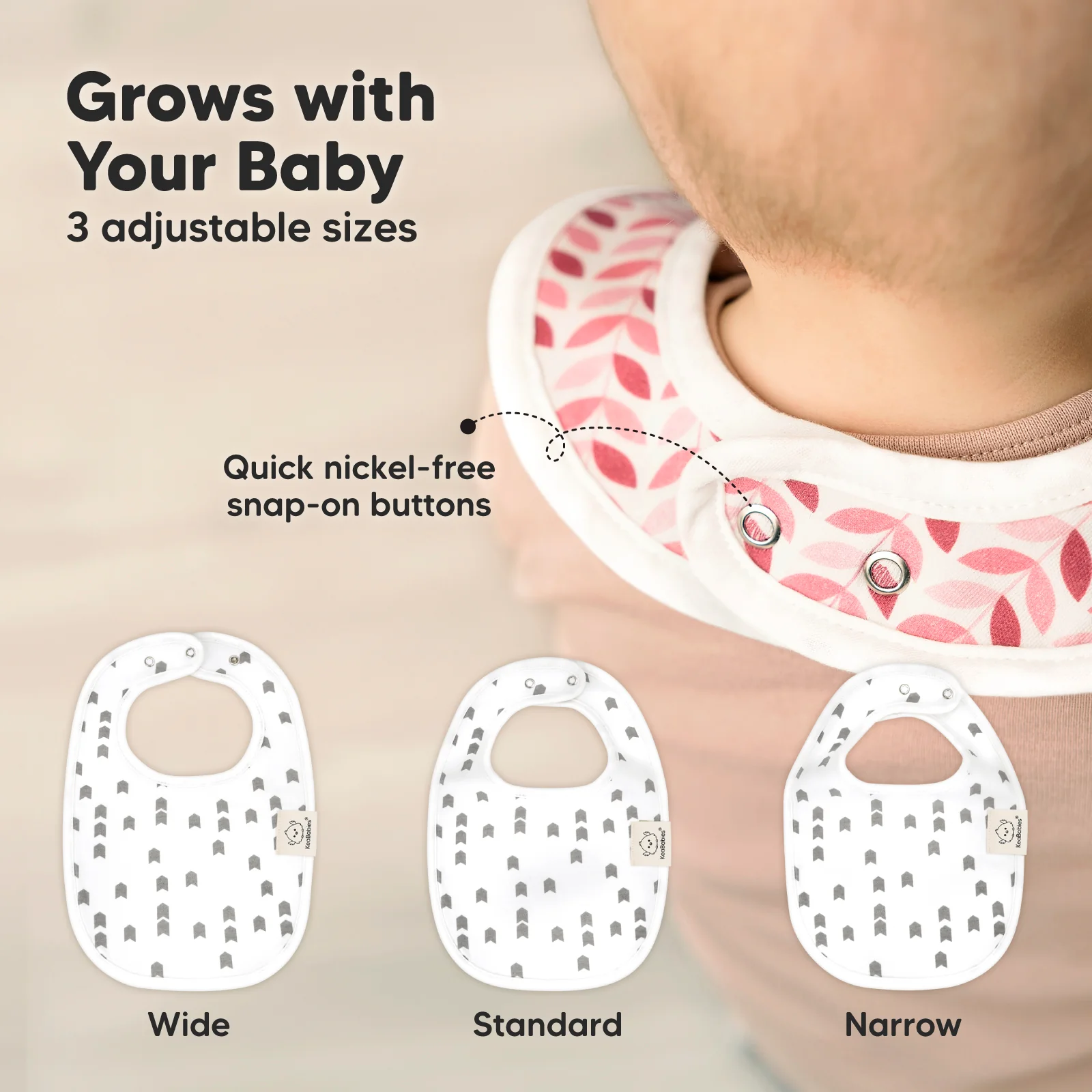GOTS Certified, 100% Organic Cotton Baby Drool Bibs, Set of 8 - Image 9