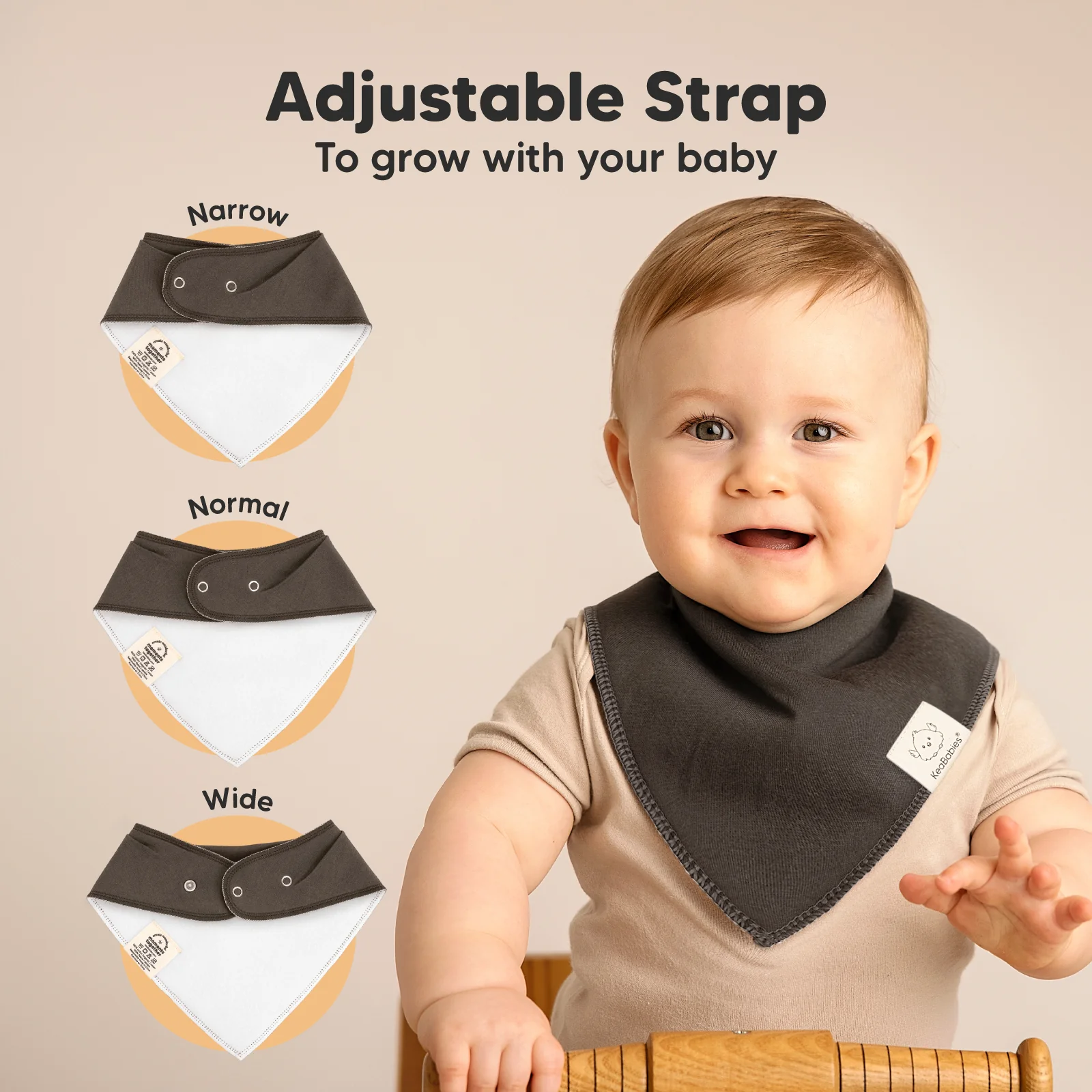 GOTS Certified, 100% Organic Cotton Bandana Bibs, Set of 8 - Image 4