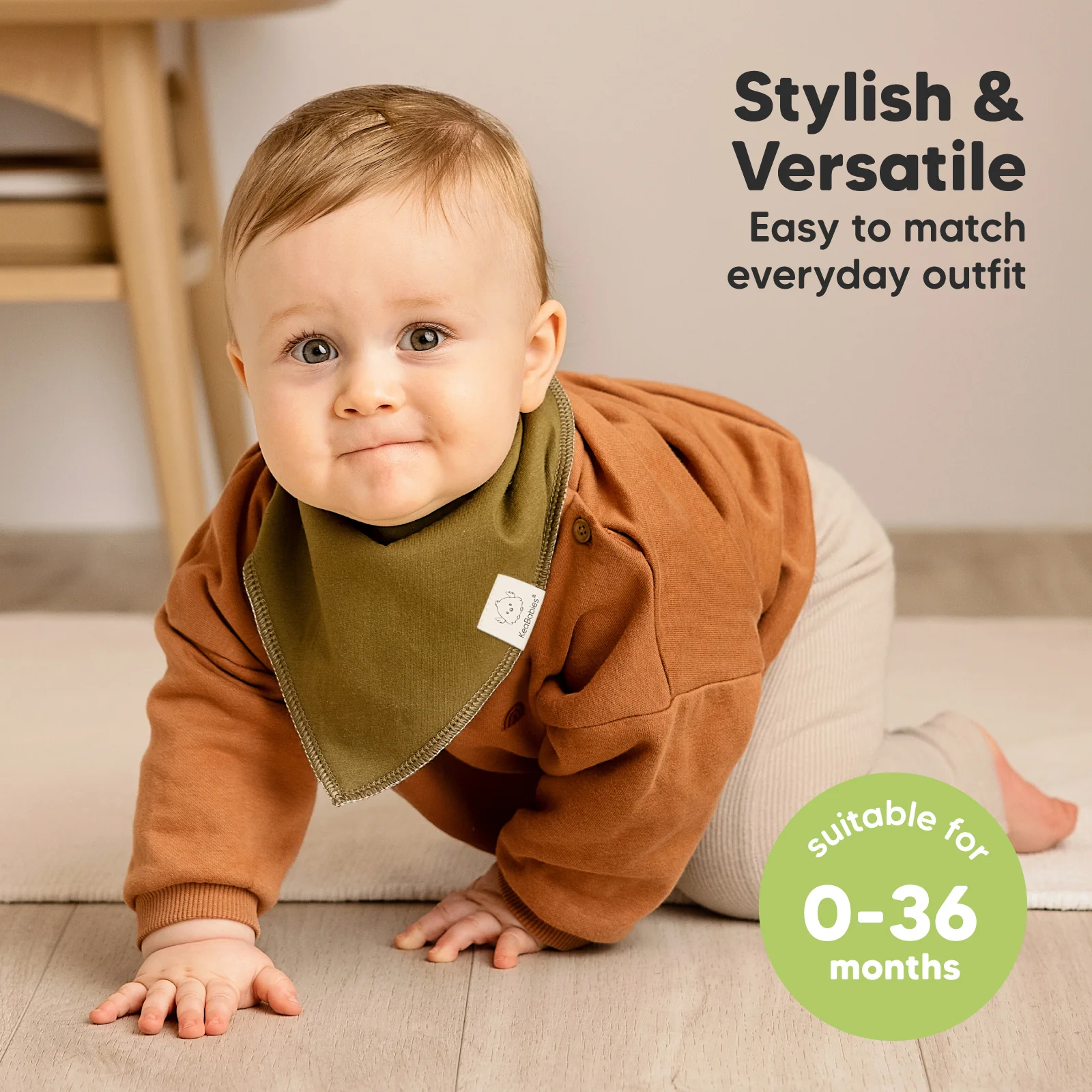 GOTS Certified, 100% Organic Cotton Bandana Bibs, Set of 8 - Image 5