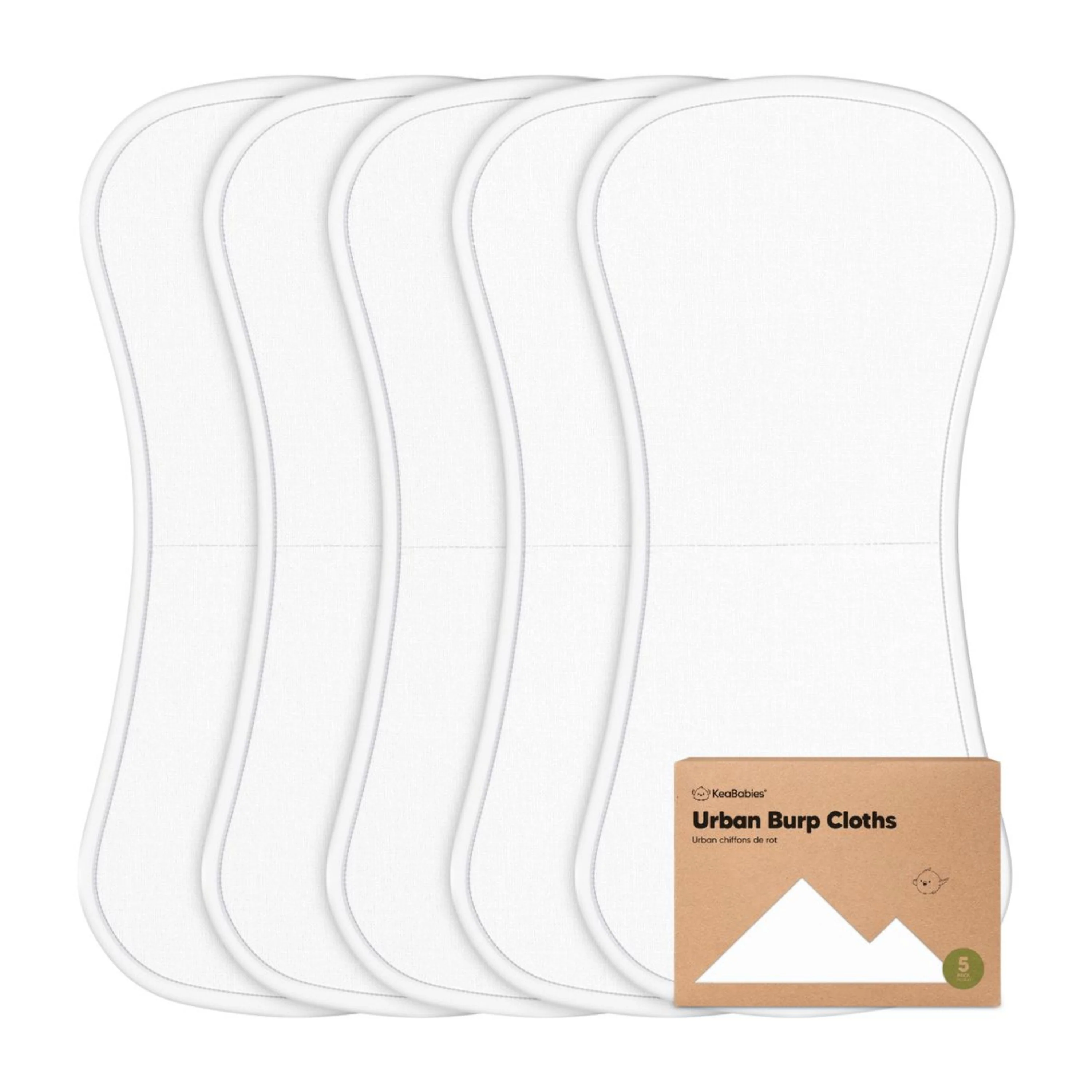 GOTS Certified, 100% Organic Cotton Burp Cloths, Set of 5 - Image 12