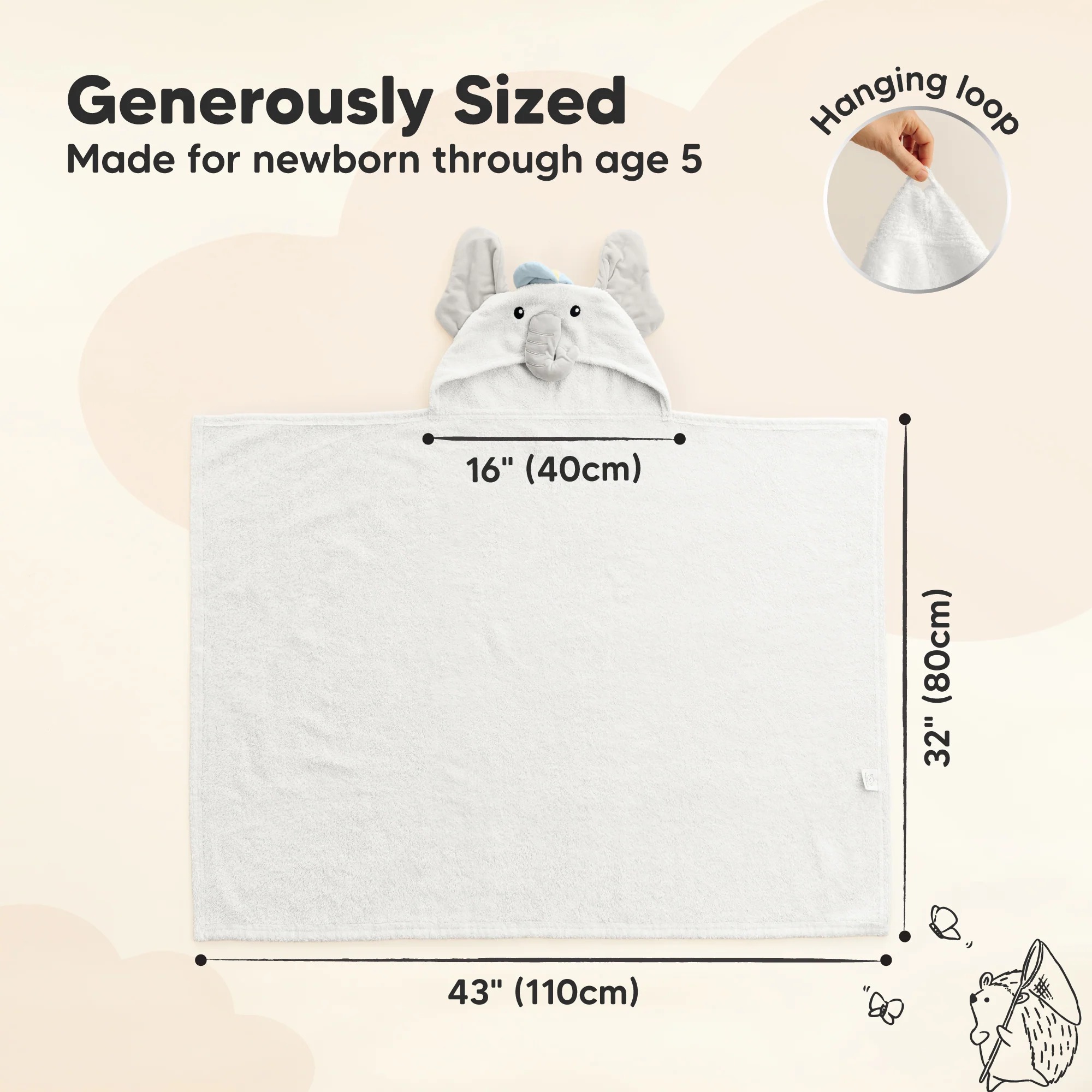GOTS Certified, 100% Organic Cotton Hooded Towel - Image 18