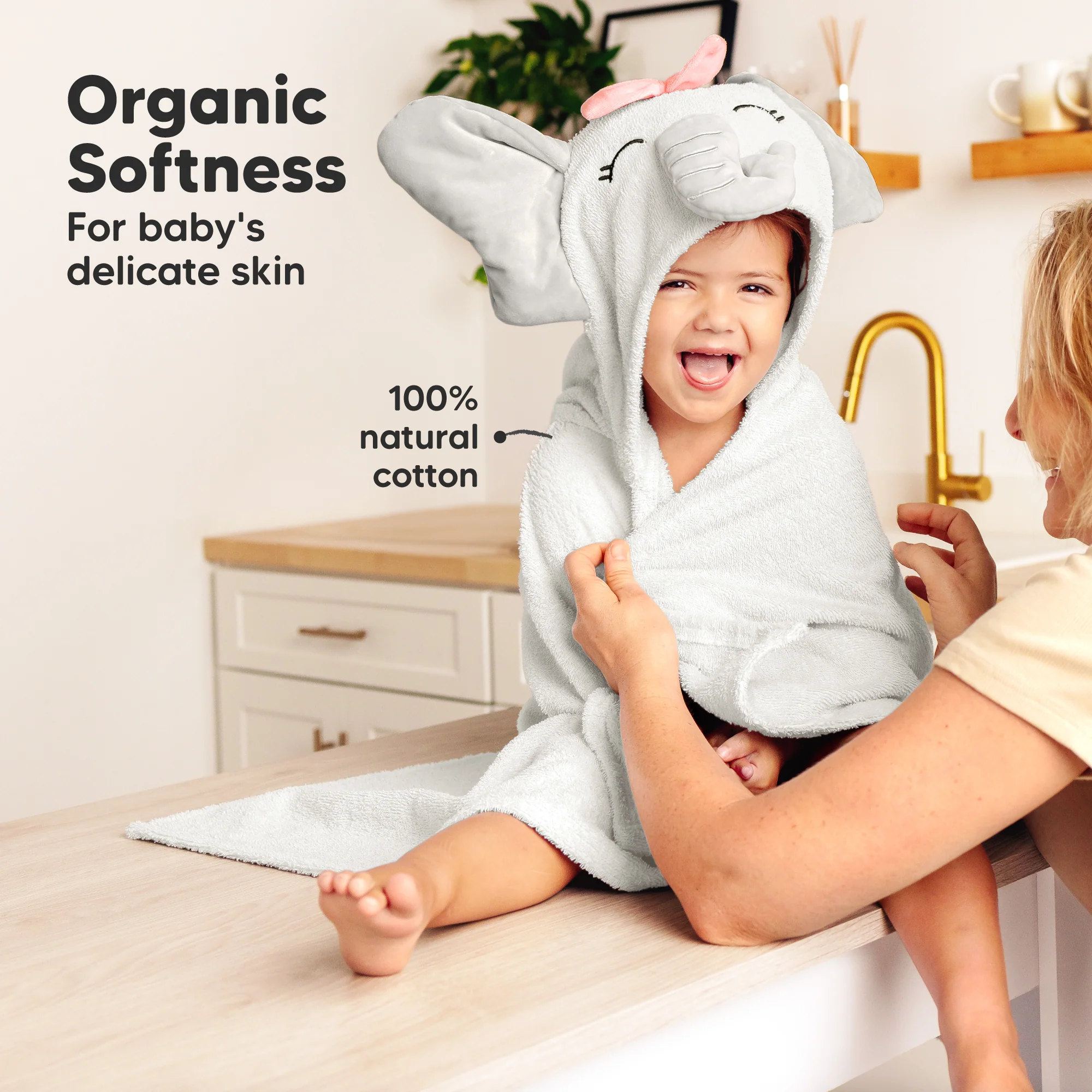 GOTS Certified, 100% Organic Cotton Hooded Towel - Image 4