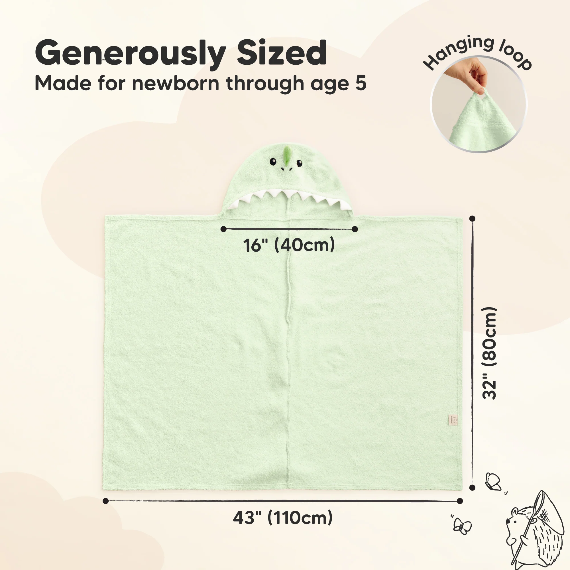 GOTS Certified, 100% Organic Cotton Hooded Towel - Image 7