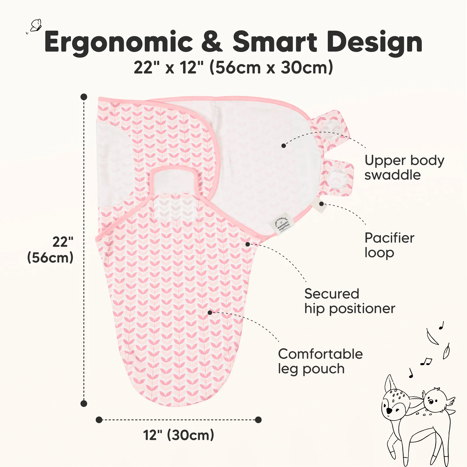 GOTS Certified, 100% Organic Cotton Soothe Swaddle Wraps, Set of 3 - Image 14