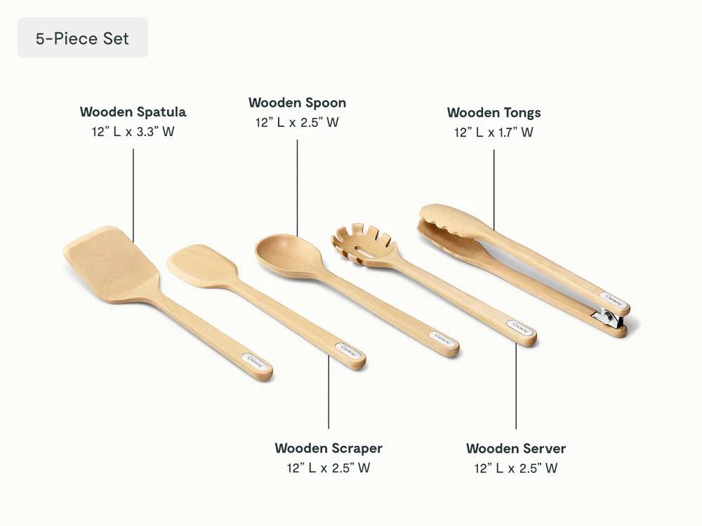 5 Piece FSC-Certified Birch Wood Utensil Set - Image 4