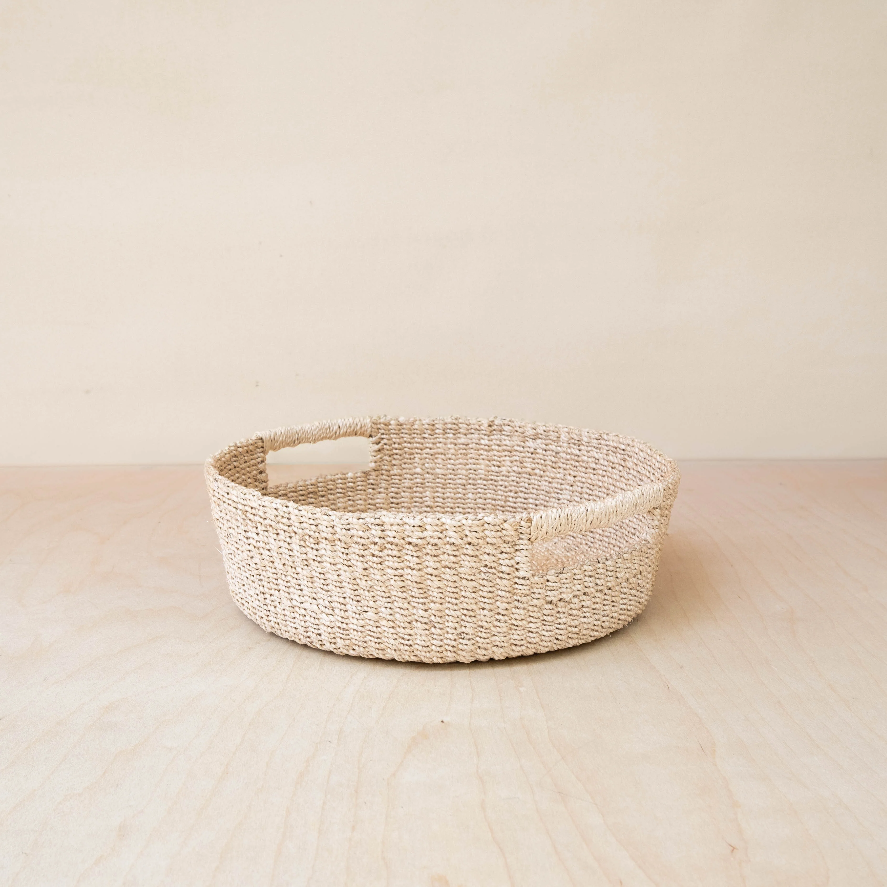 Abaca Round Tray with Cutout Handles - Image 4