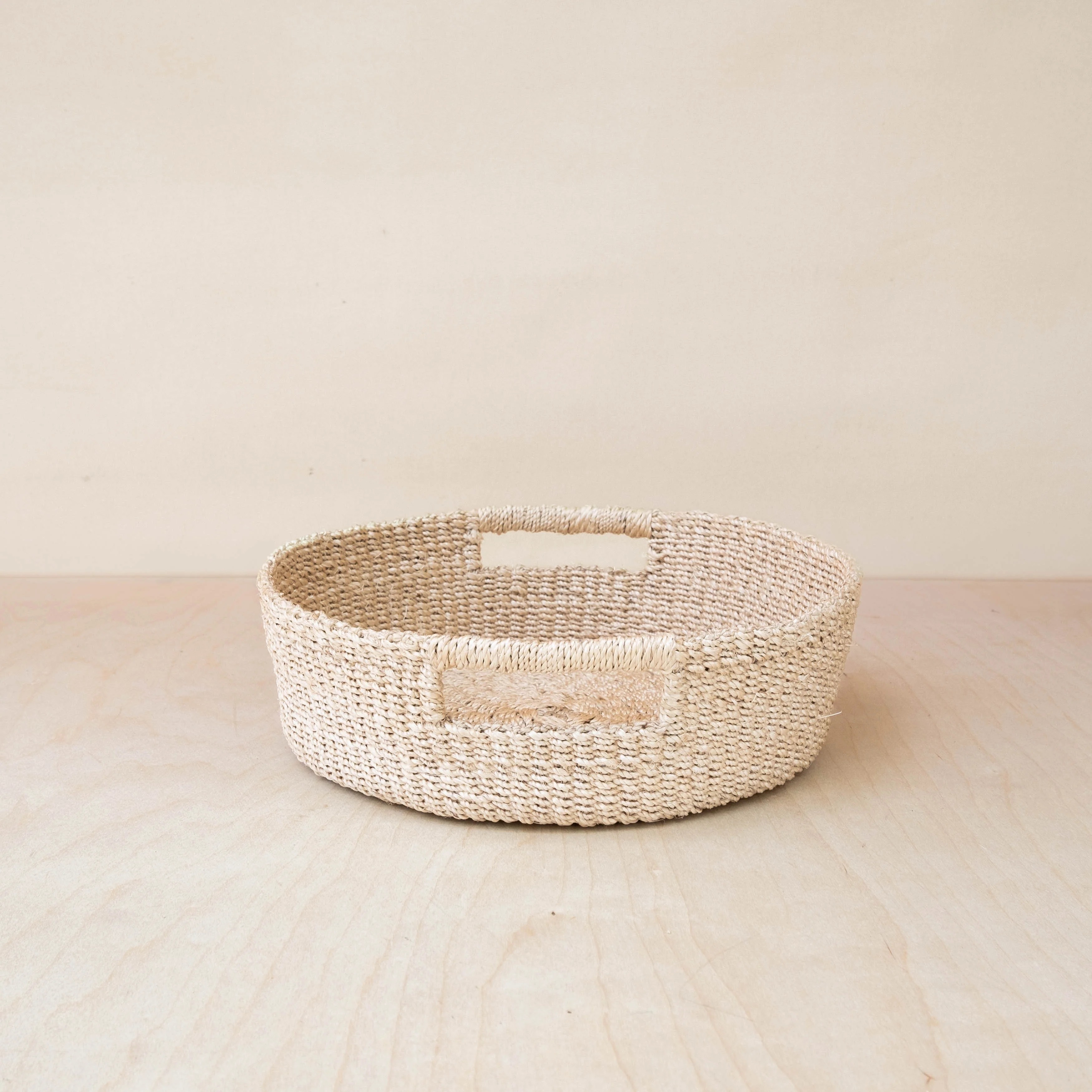 Abaca Round Tray with Cutout Handles - Image 6