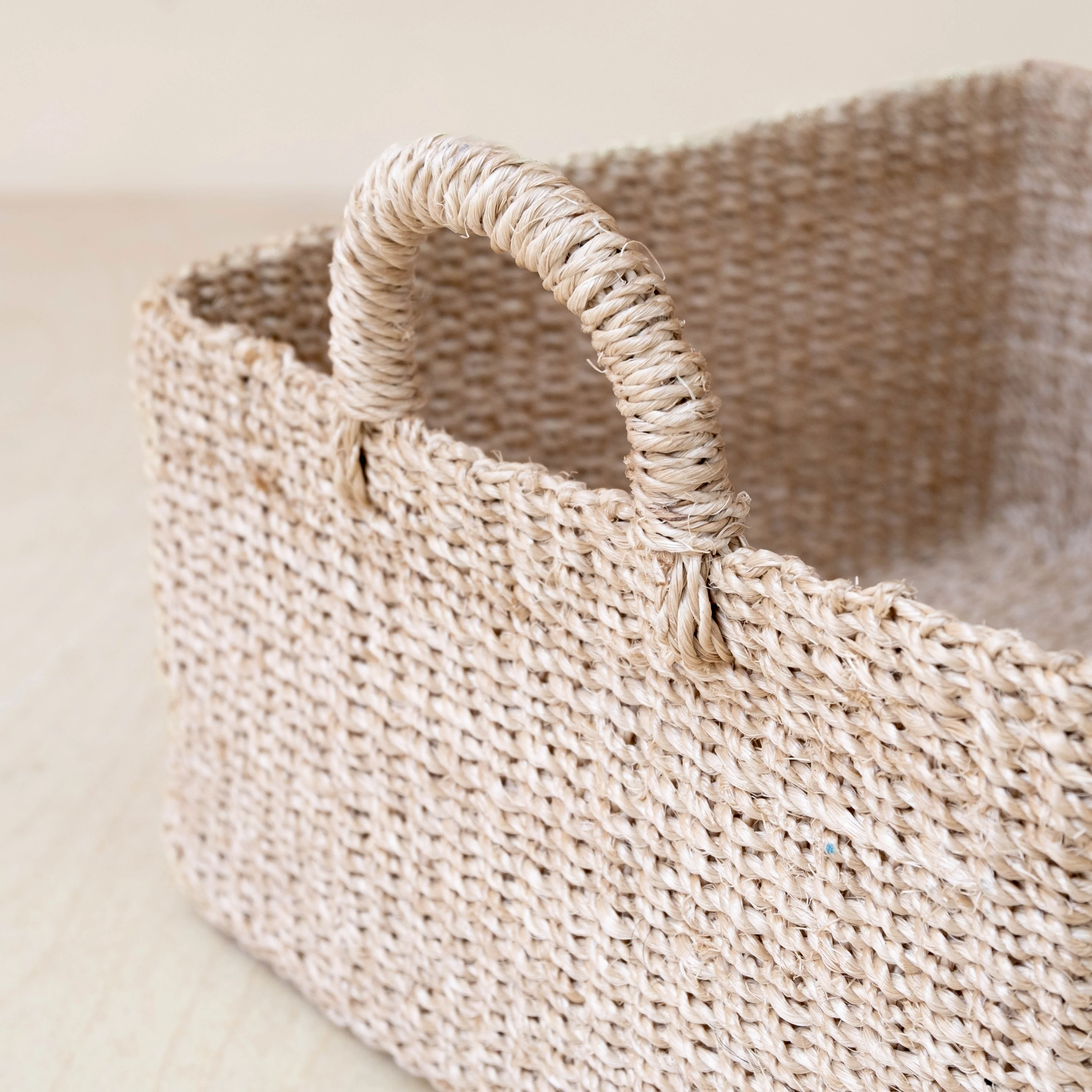 Abaca Square Tabletop Basket with Handles - Image 7