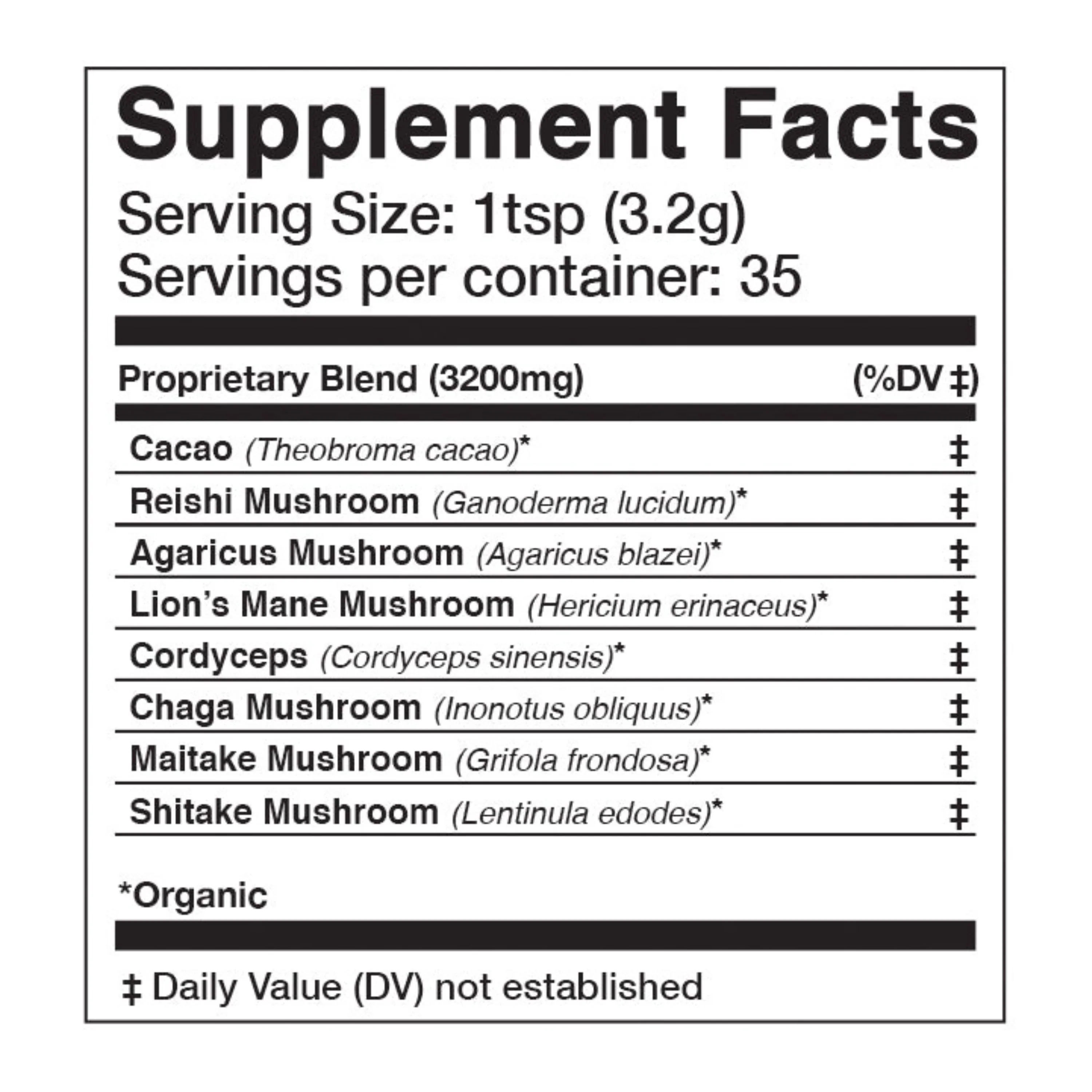 ADAPTOGENIC Powder, 7 Medicinal Mushrooms + Cacao - Image 3