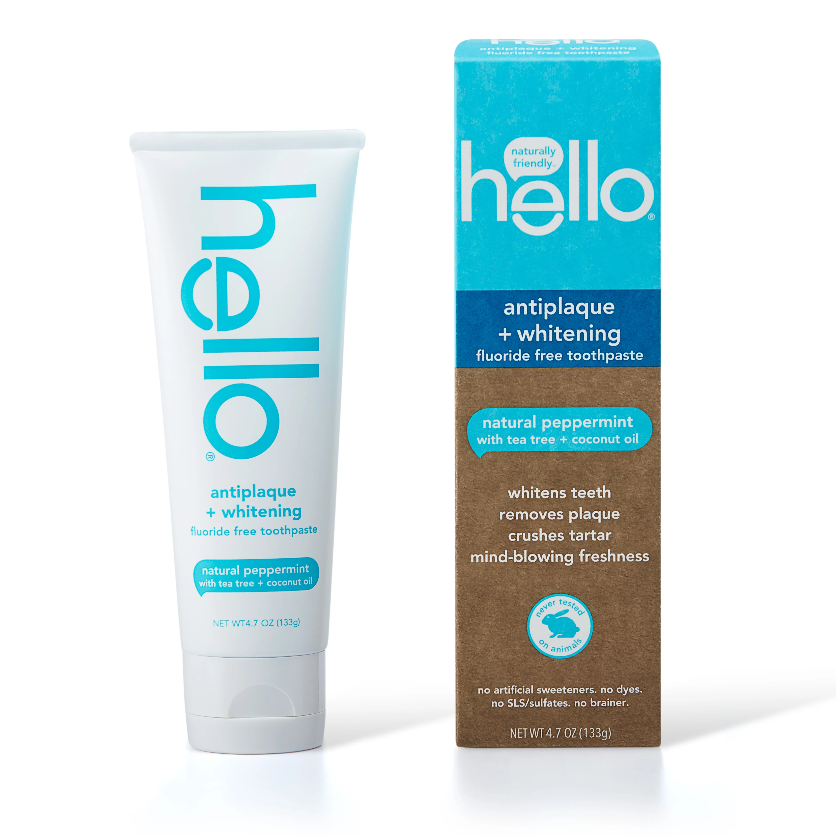 Antiplaque + Whitening Fluoride Free Toothpaste Twin Pack - Image 2