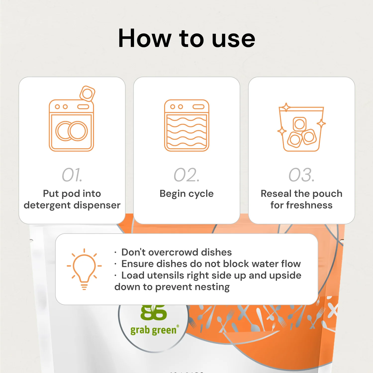 Automatic Dishwasher Detergent Pods - Tangerine with Lemongrass - Image 4