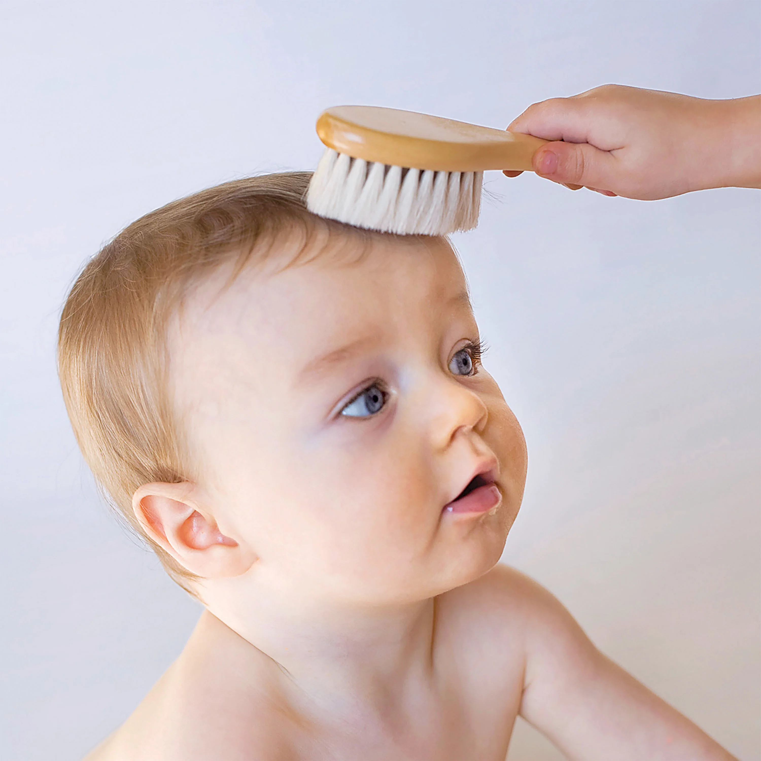 Baby Goat-Hair Brush & Comb Set for Baby's Delicate Scalp - Image 3