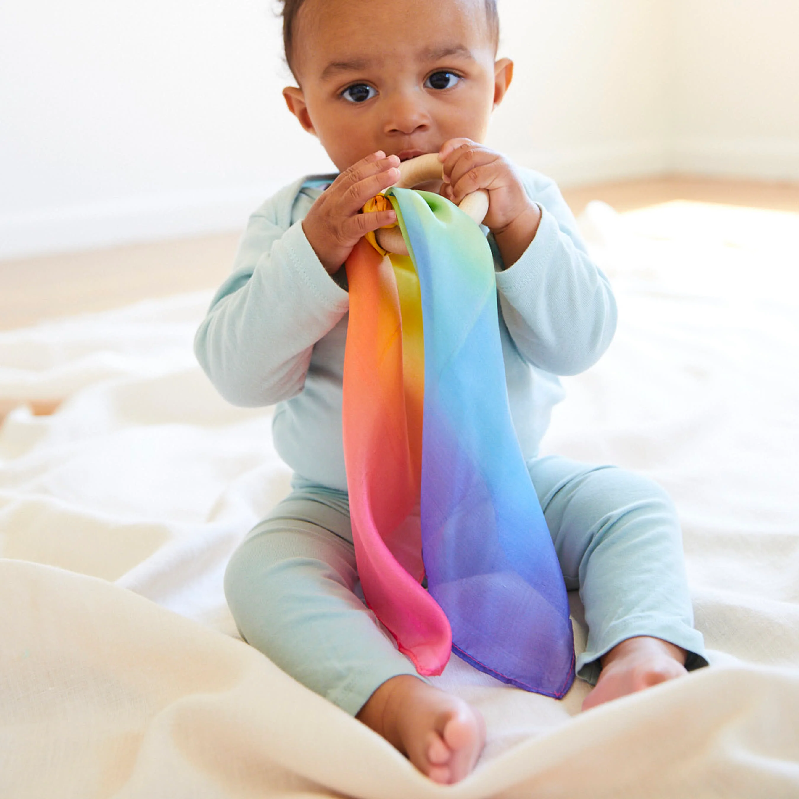 Silk and FSC-Certified Wood Baby Teether - Image 3