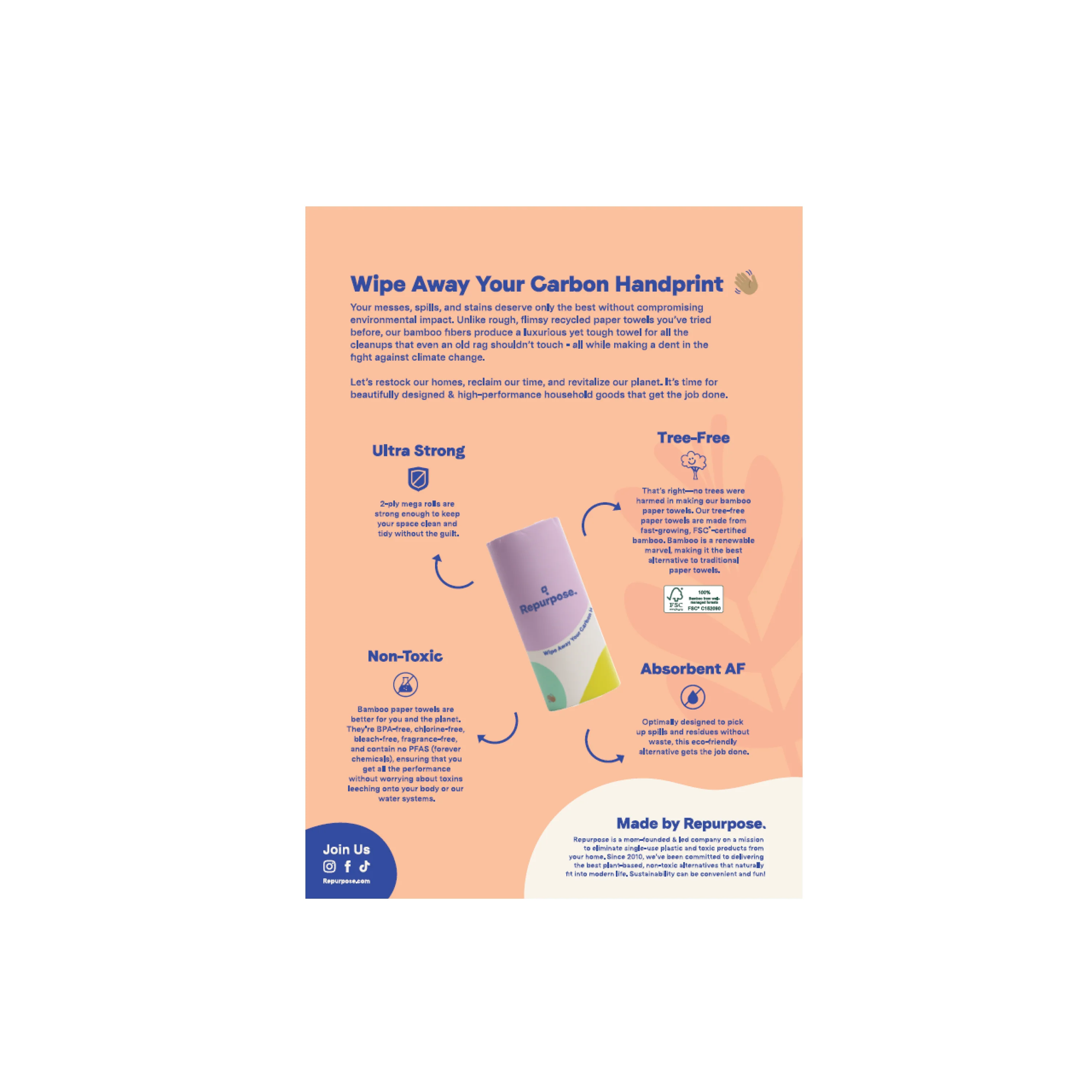 Bamboo Paper Towel 2ply, 100 sheets - Image 2