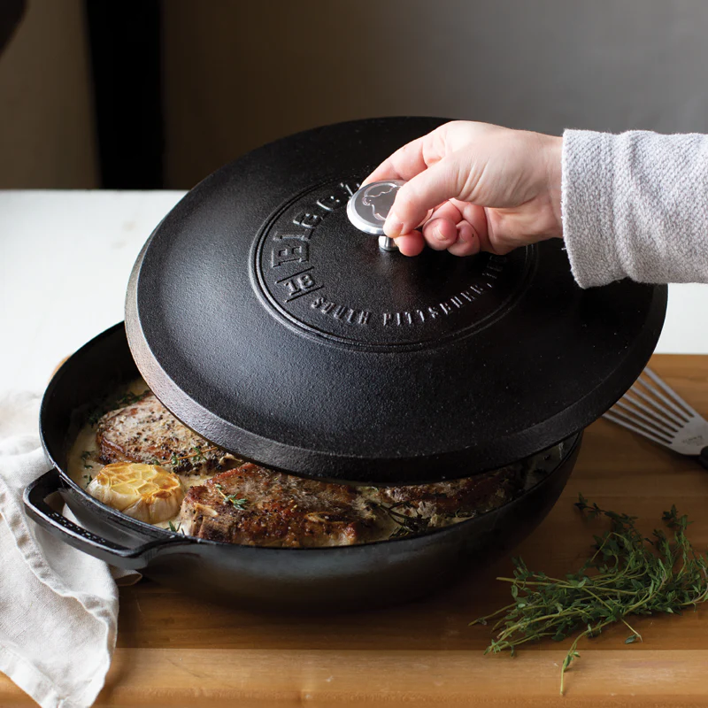 Blacklock Cast Iron Braiser with Lid - Triple Seasoned, Lightweight - Image 15