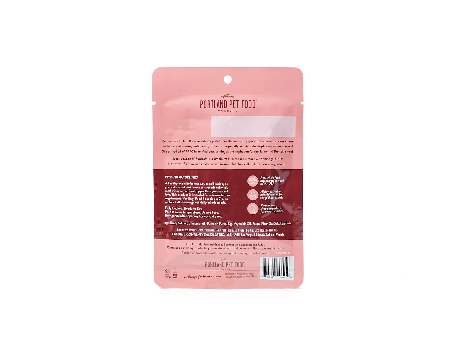 Boots' Salmon N' Pumpkin Human-Grade Cat Meal, Mixer or Meal Topper, 2.6 oz Pouch - Single - Image 5