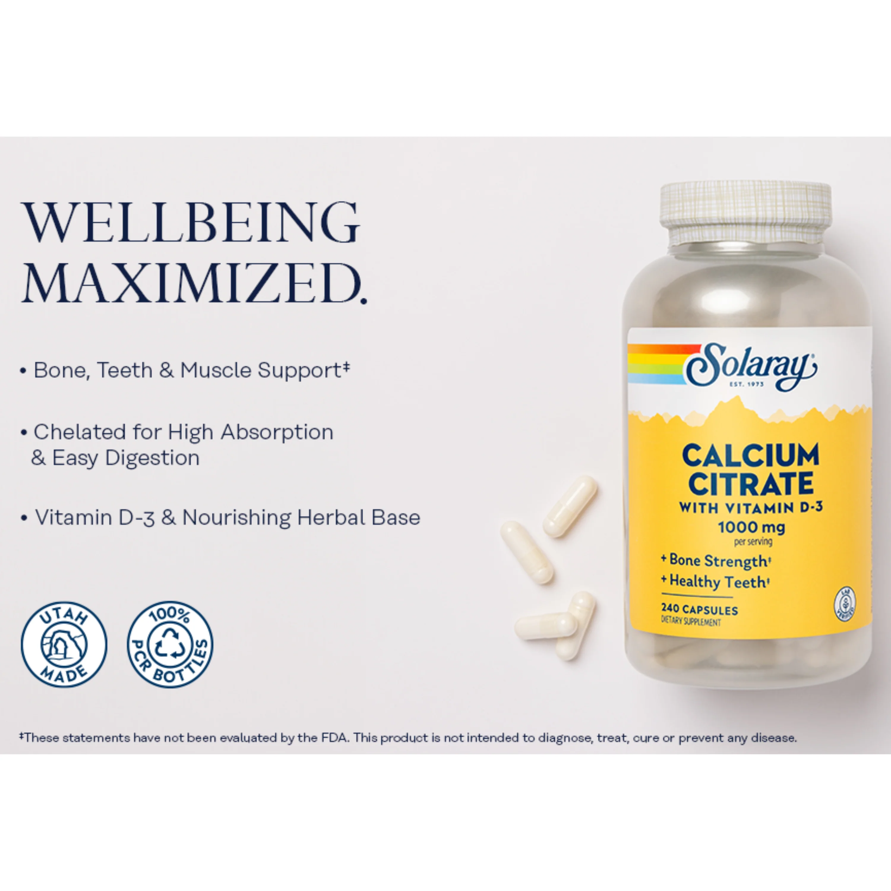 Calcium Citrate with Vitamin D3, 1000 mg - Image 4
