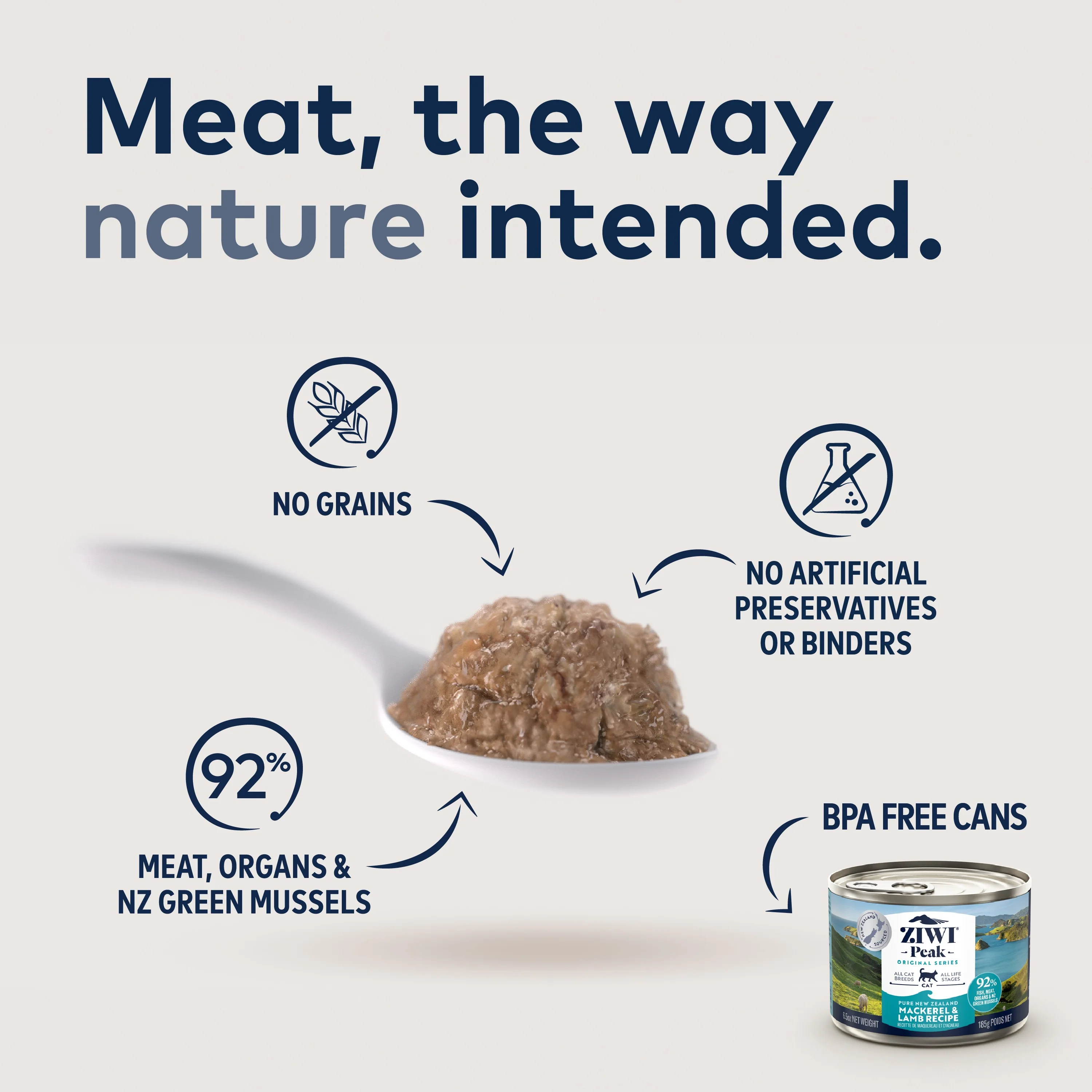 Canned Wet Cat Food - Mackerel & Lamb – All Natural, High Protein, Grain Free, Limited Ingredient, with Superfoods - Image 3