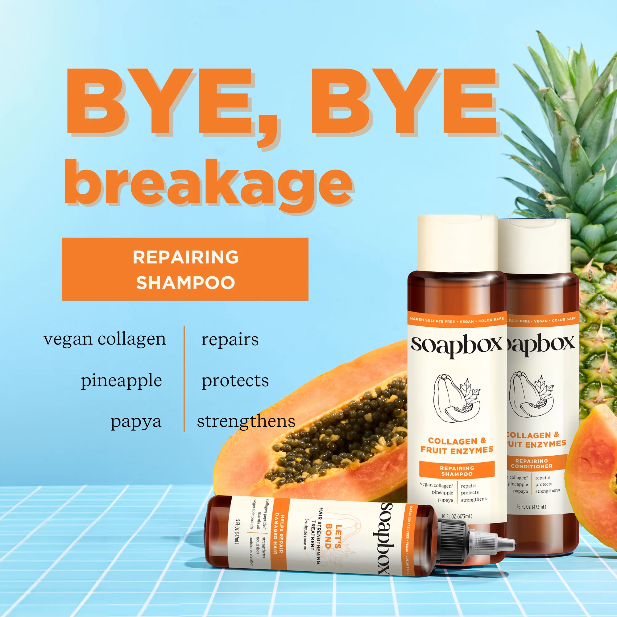 Vegan Collagen & Fruit Enzymes Strengthening Shampoo - Image 3