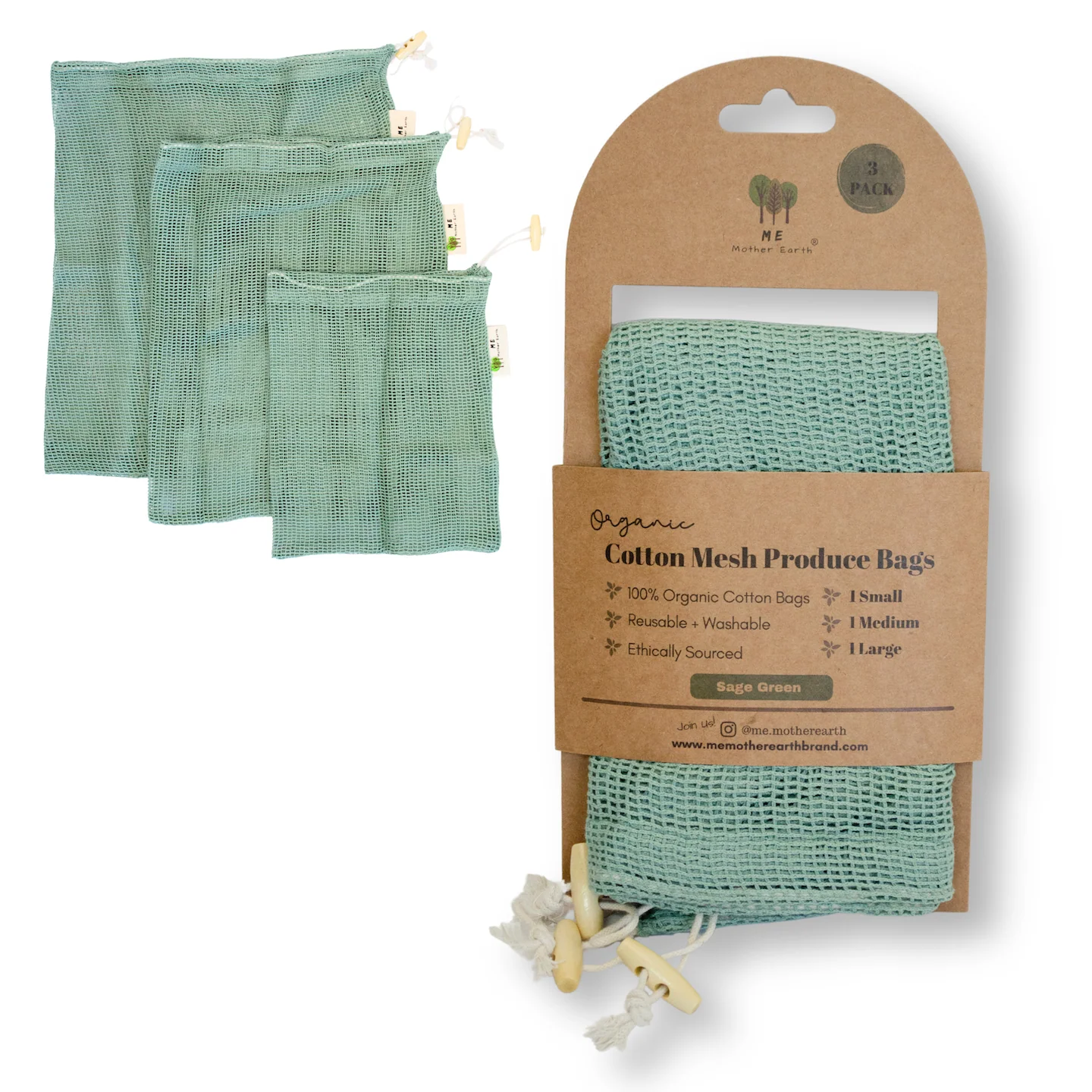 Cotton Mesh Produce Bags Pack - Image 2