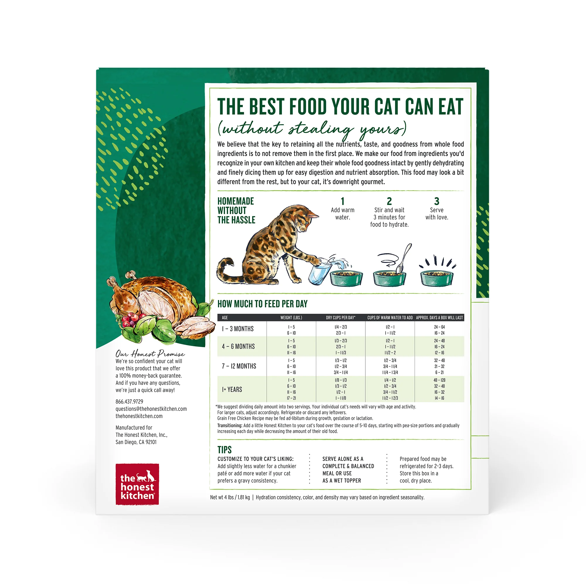 Human-Grade, Grain Free Chicken Dehydrated Wet Cat Food, 4 lbs box -makes 16 lbs of food - Image 2