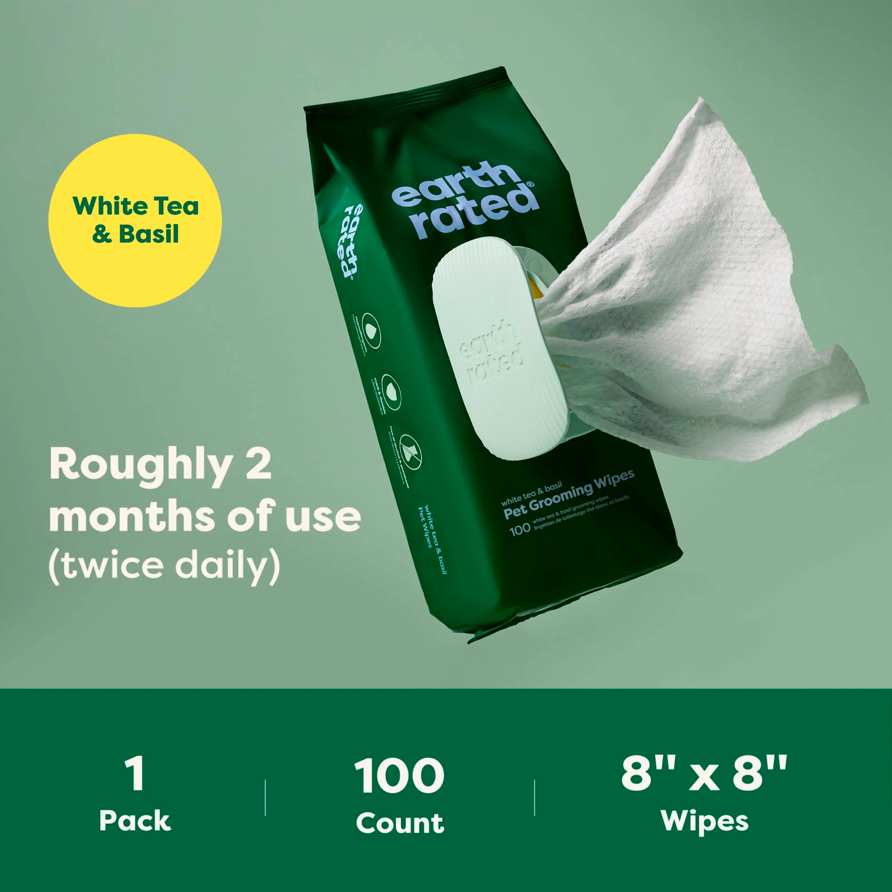 Dog Grooming Wipes – Extra Thick, White Tea Basil Scented - Image 7