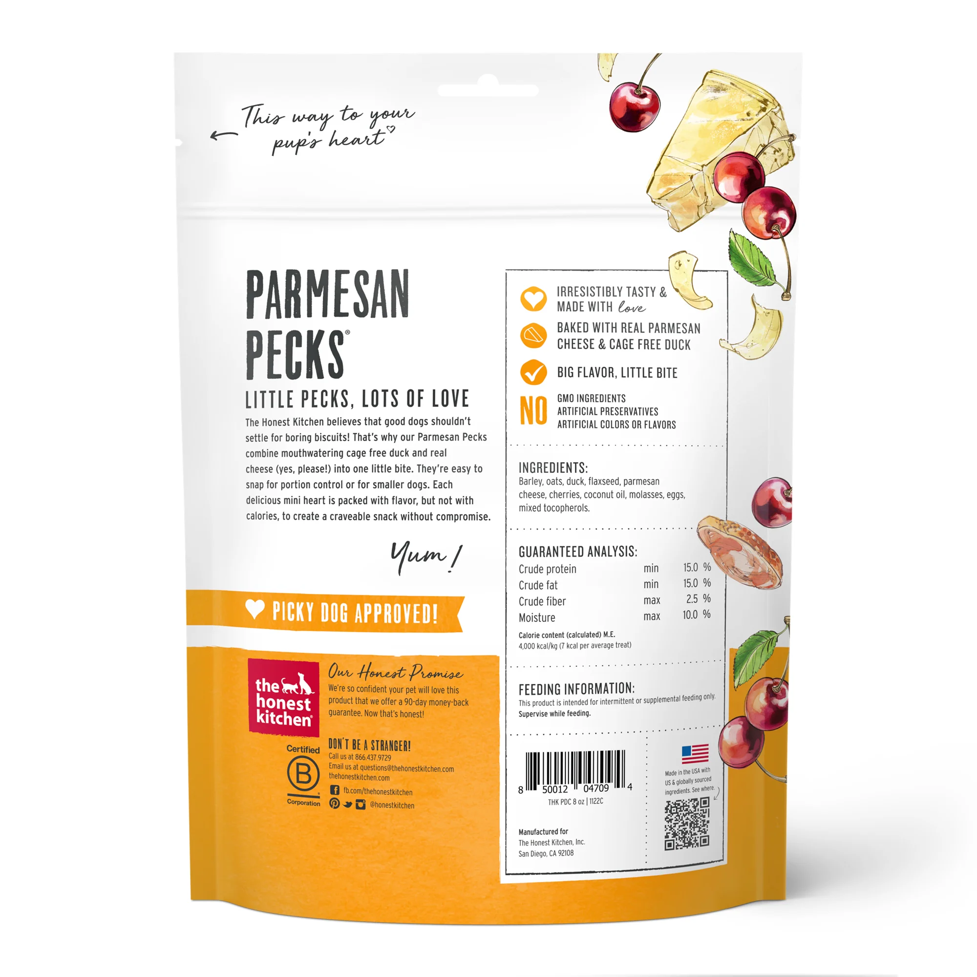 Dog Treat Parmesan Pecks, Duck & Cherry - Image 2