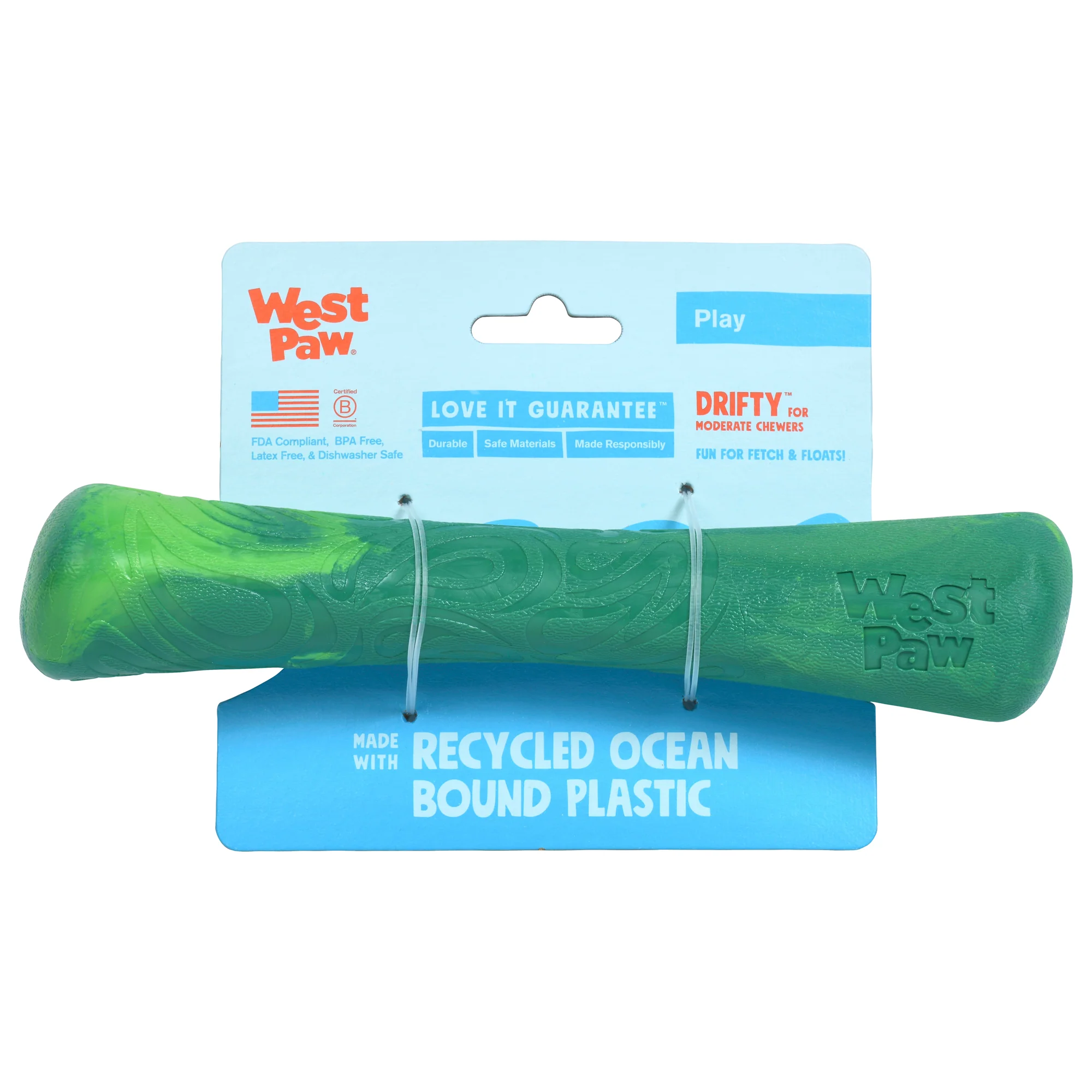 Fetch and Chew Drifty™ Dog Toy made from Ocean-Bound Recycled Plastic - Small - Image 3
