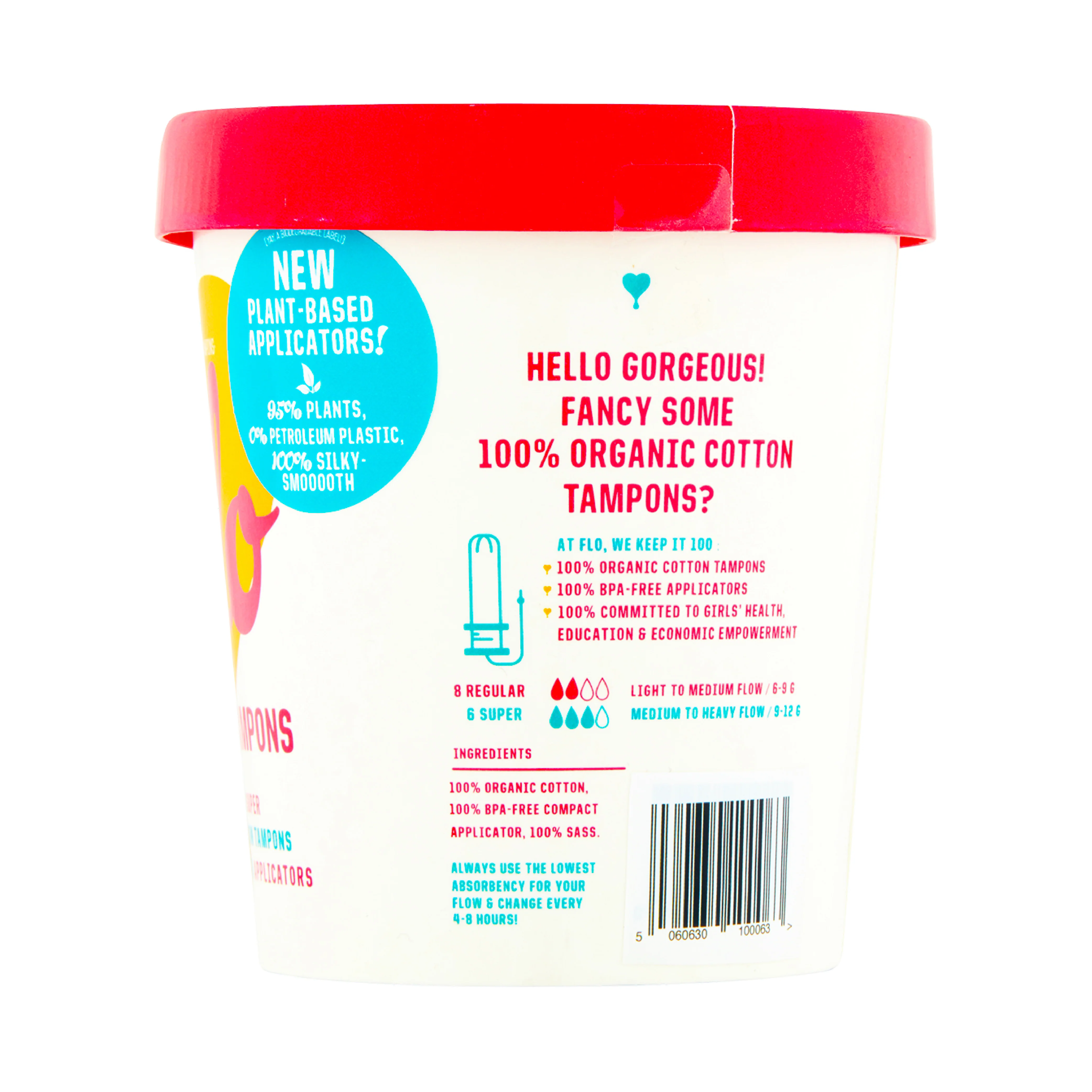 Flo Applicator Tampons 100% Organic Cotton (Regular + Super) - Image 3