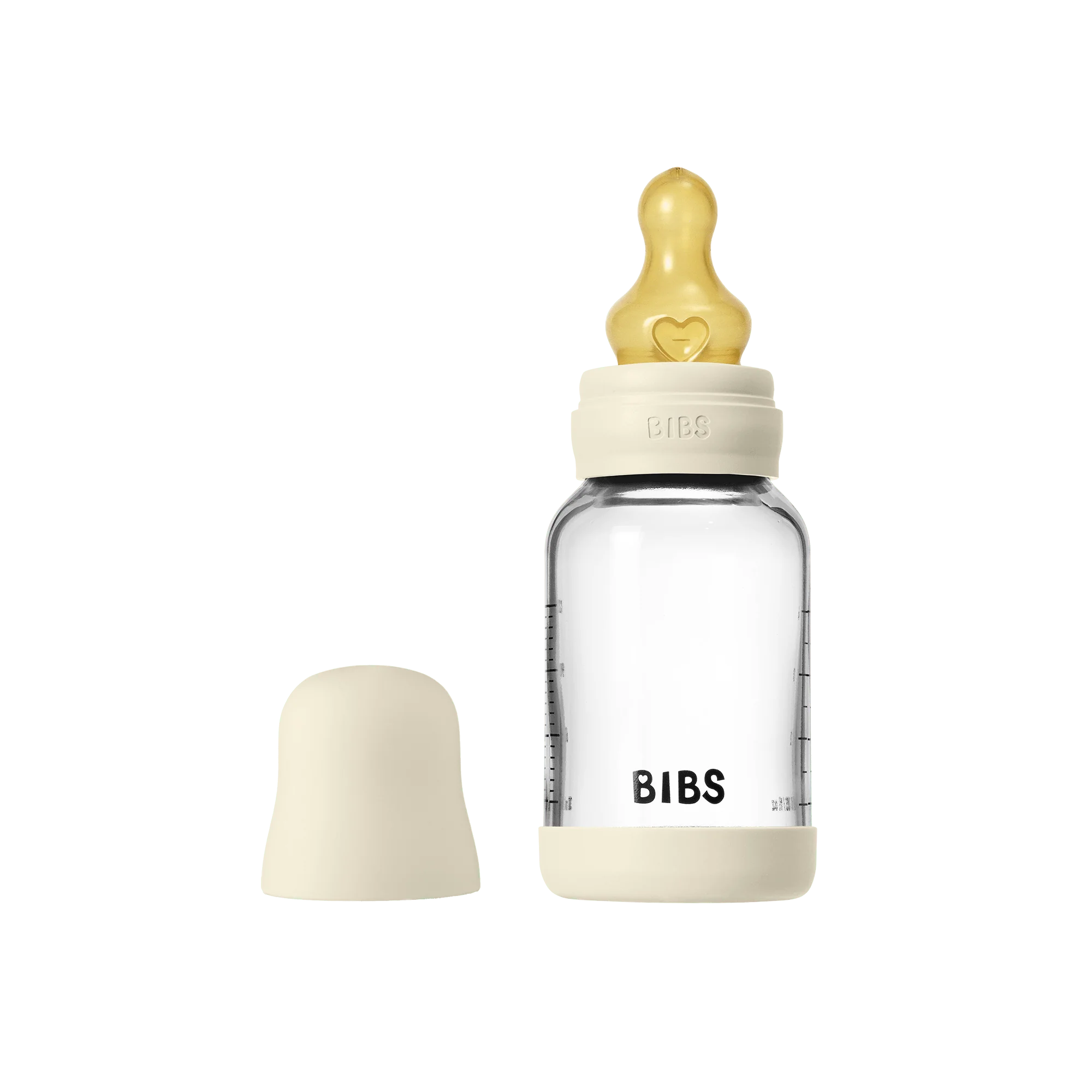 Glass Baby Bottle with Natural Rubber Nipple Set - Slow Flow 0+ Months - Image 2