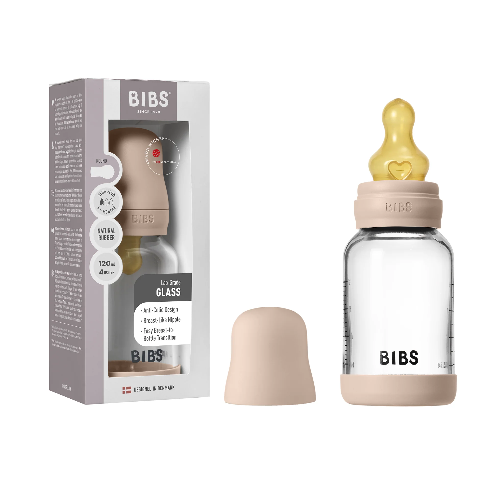 Glass Baby Bottle with Natural Rubber Nipple Set - Slow Flow 0+ Months - Image 7