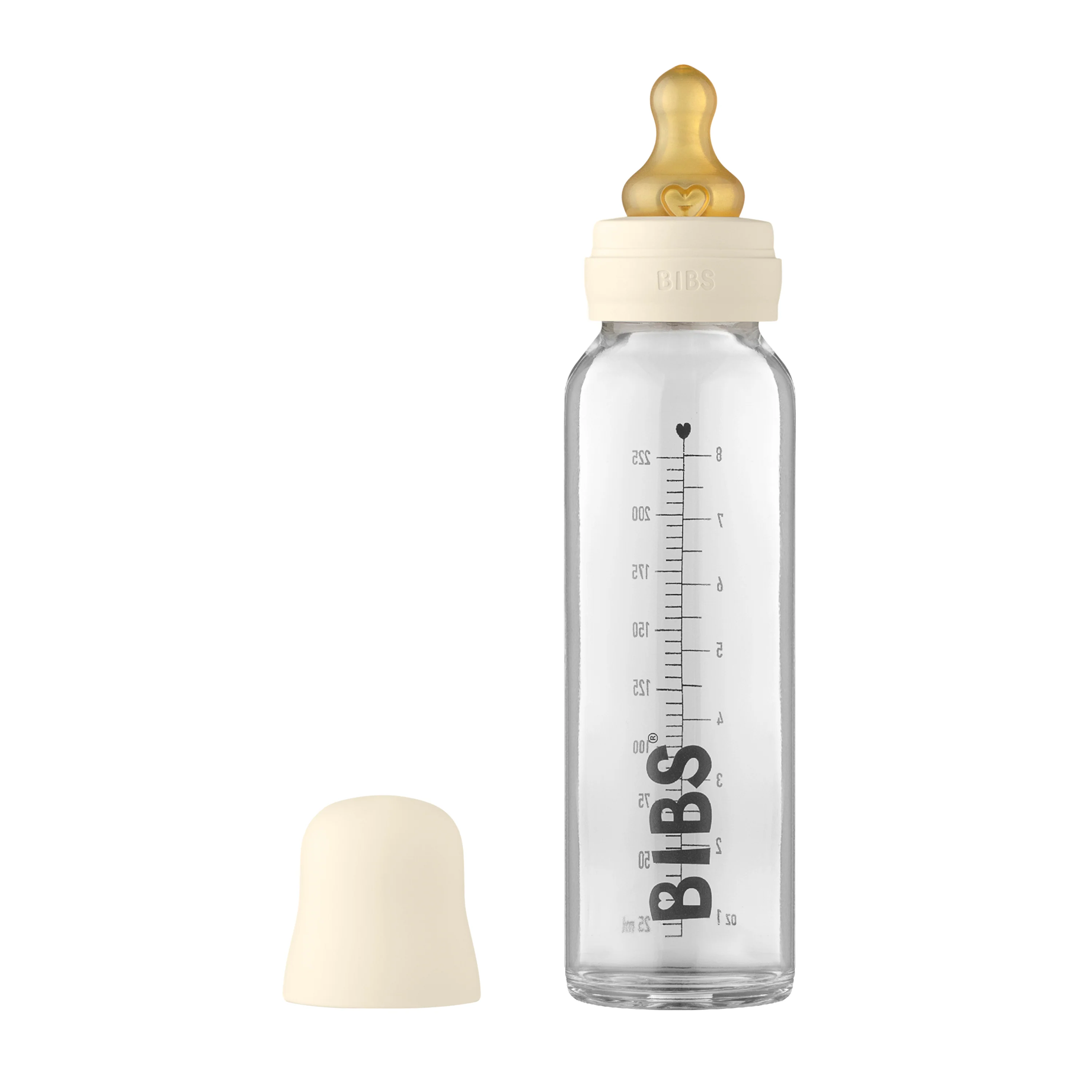 Glass Baby Bottle with Natural Rubber Nipple Set - Medium Flow 2+ Months - Image 7