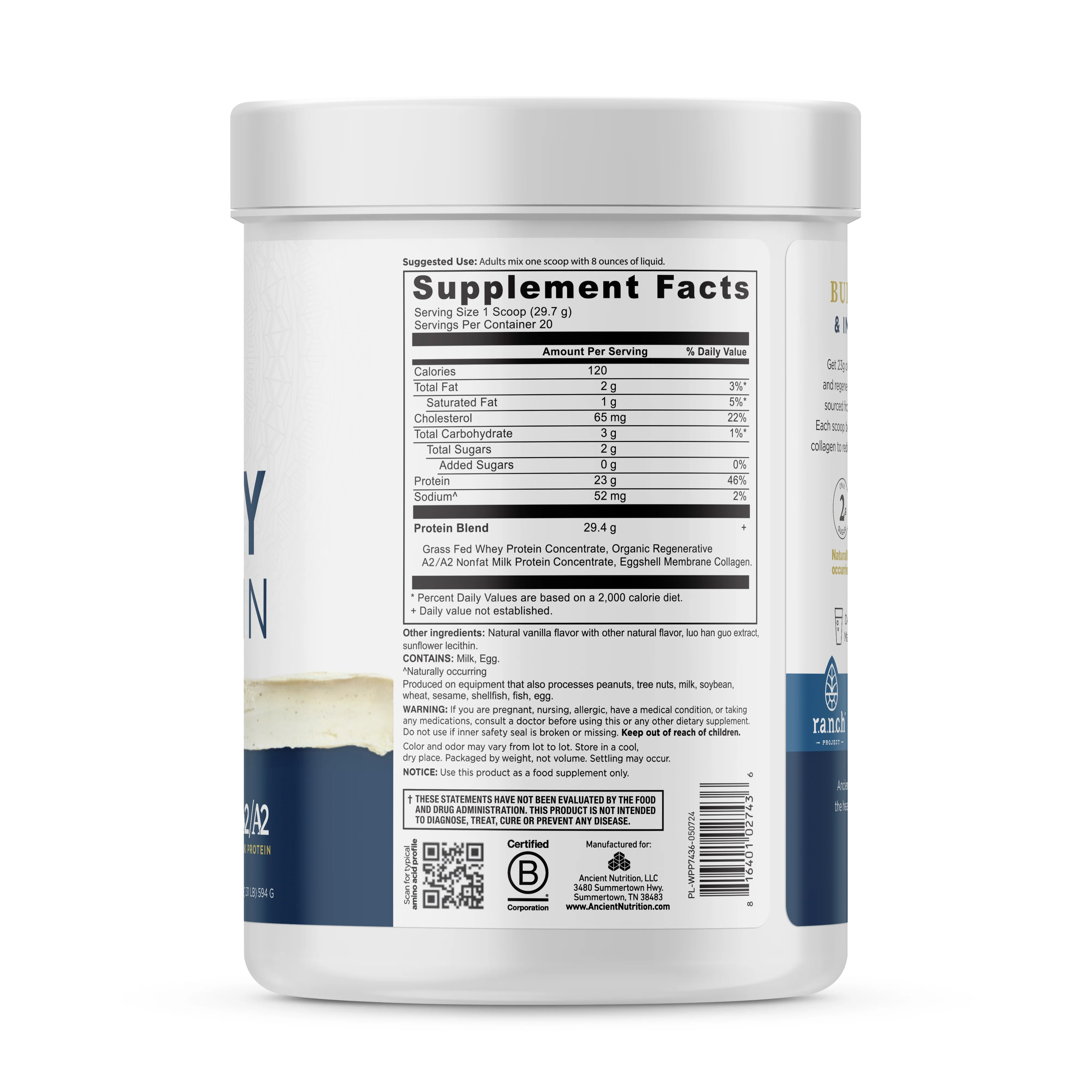 Grassfed Whey Protein, Vanilla Bean Flavor - Image 3