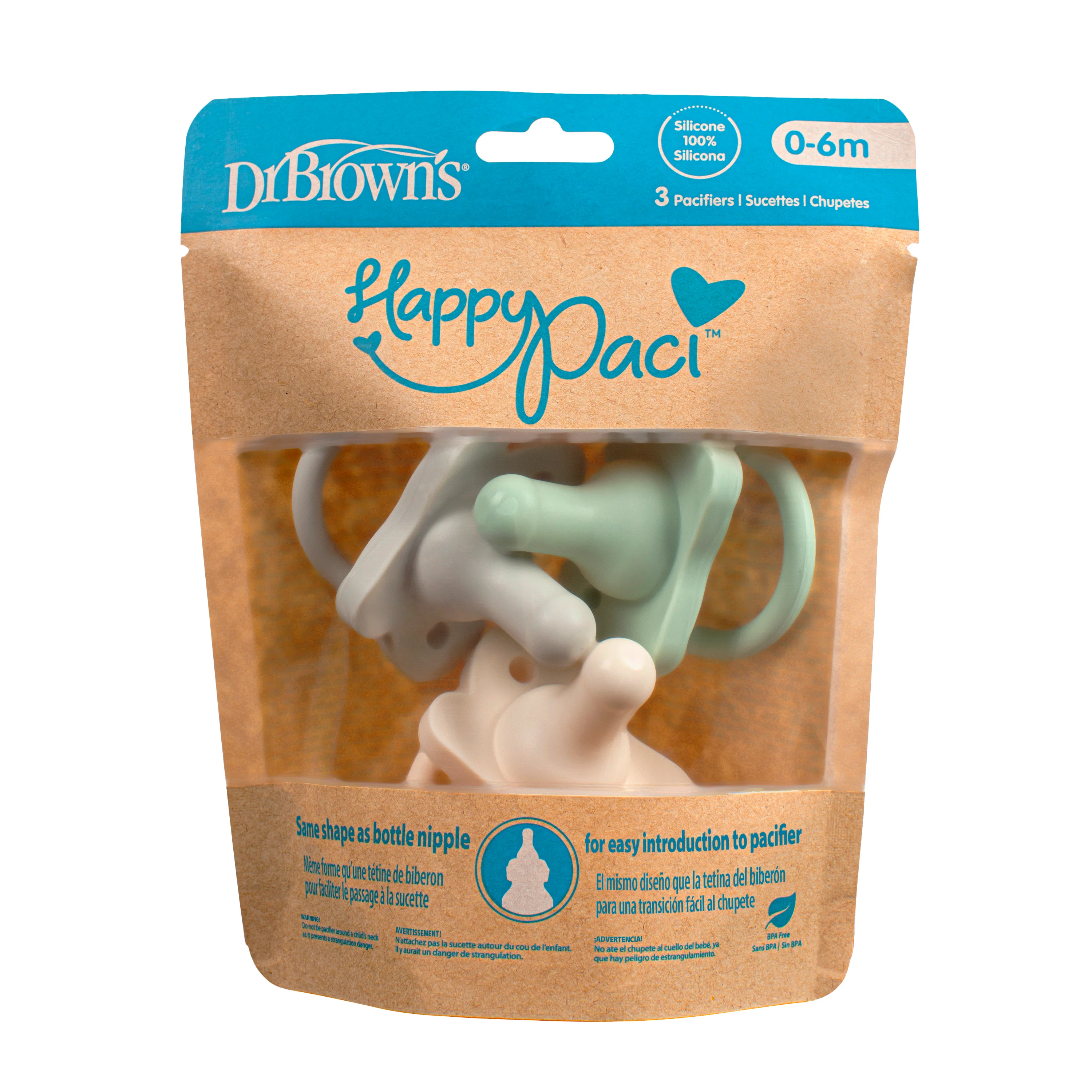 HappyPaci, 100% Silicone Pacifier, 0-6 Months - Image 2