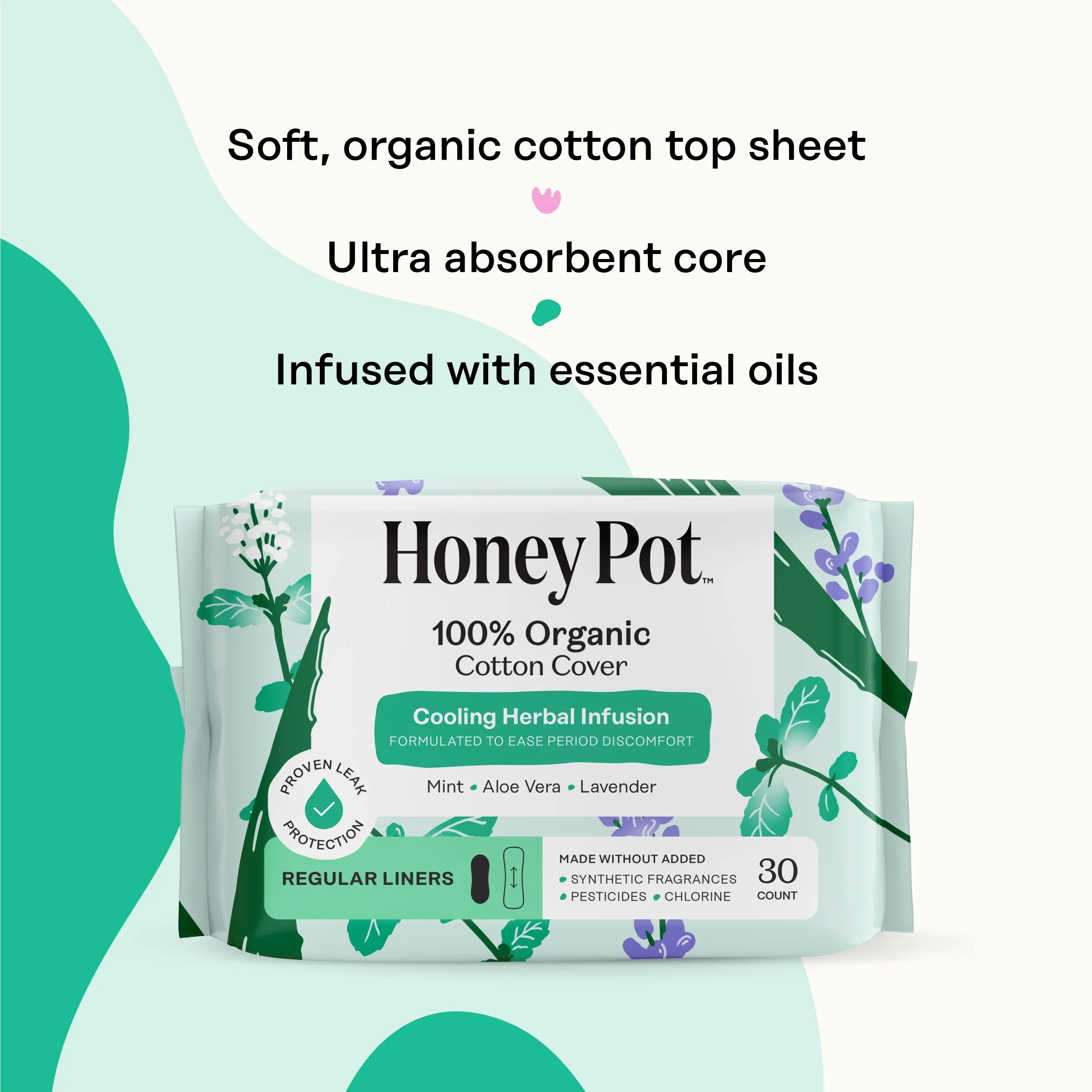 100% Organic Cotton Cover Pantiliners - Herbal-Infused - Image 5