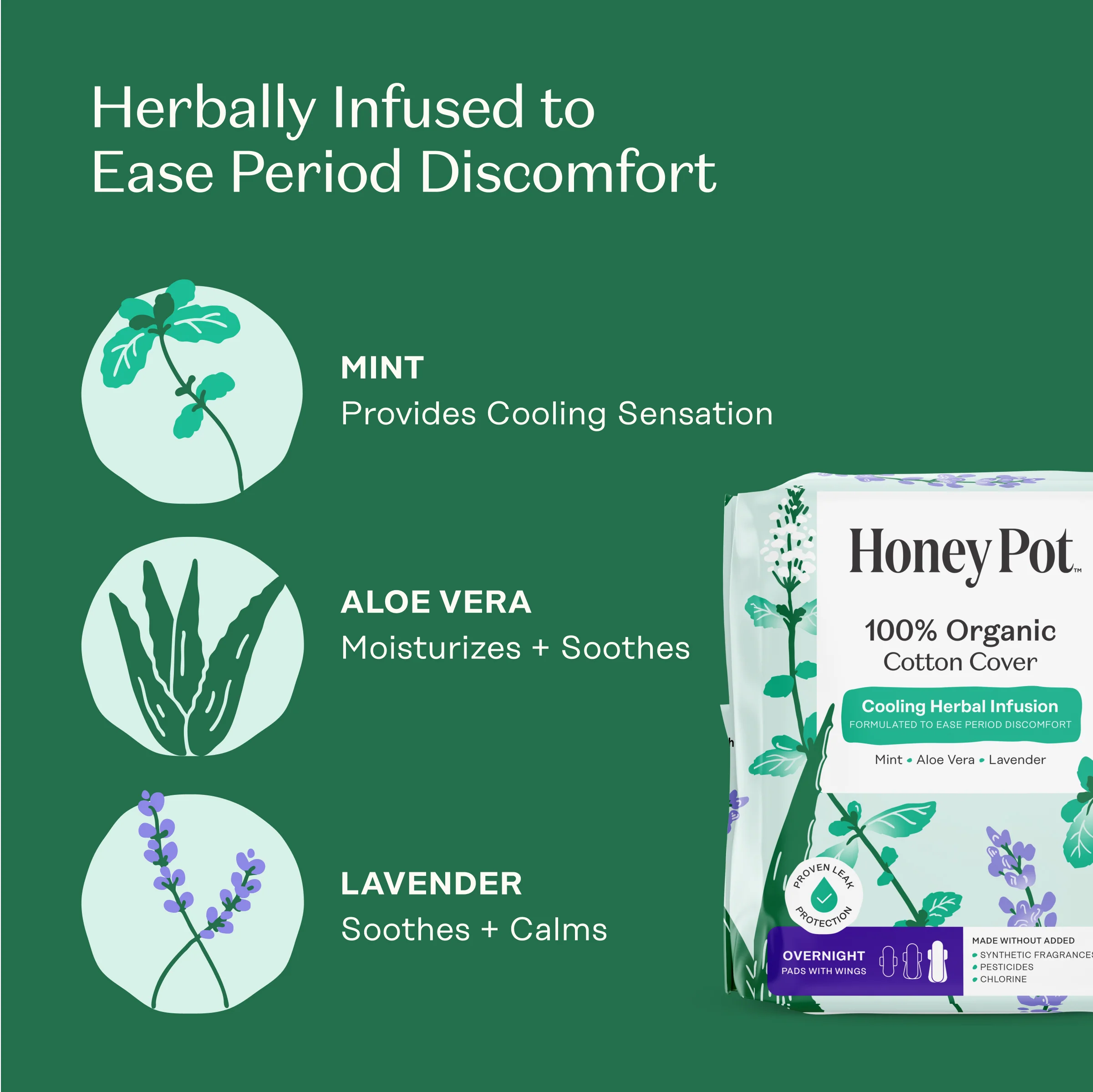 100% Organic Cotton Cover Overnight Menstrual Pads - Herbal-Infused - Image 6