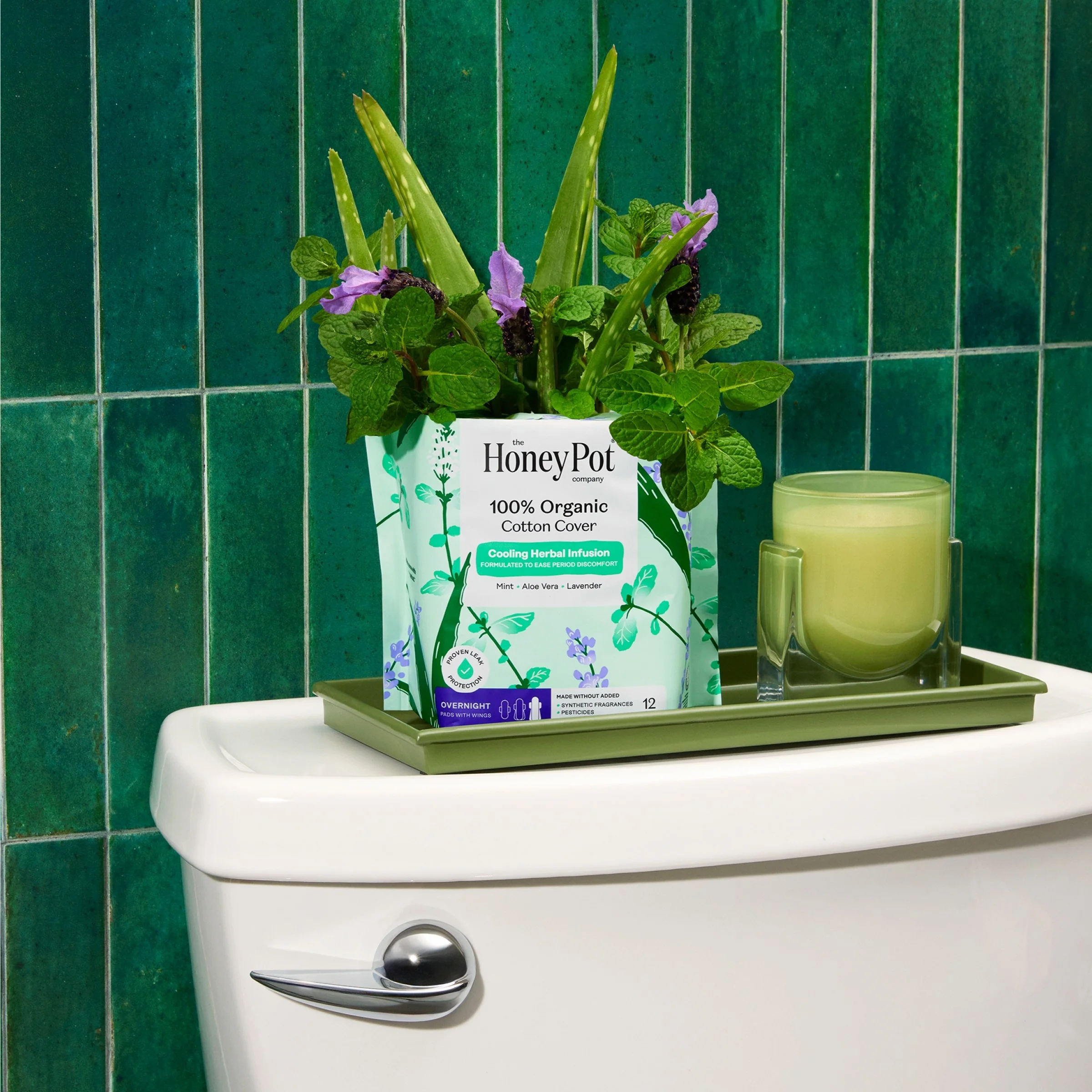 100% Organic Cotton Cover Overnight Menstrual Pads - Herbal-Infused - Image 7