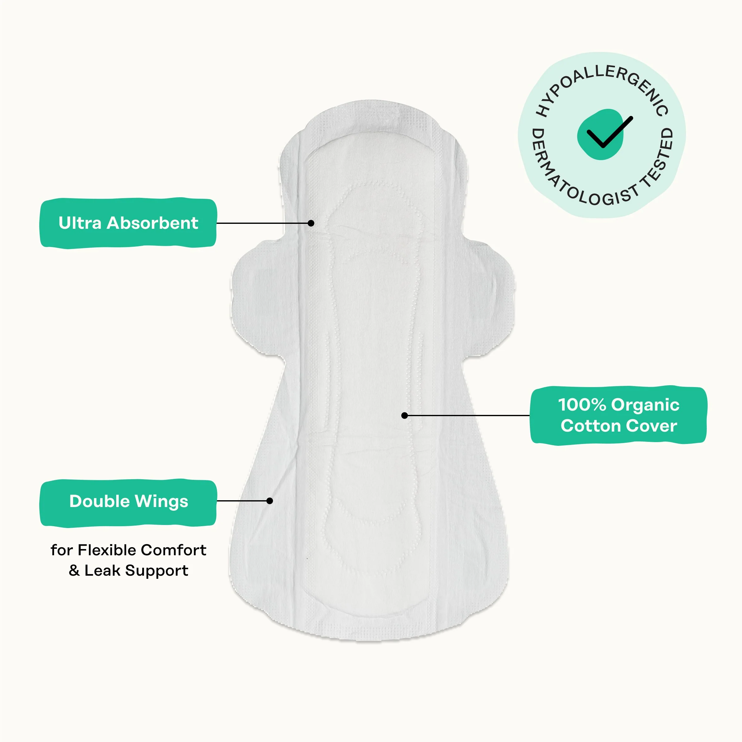 100% Organic Cotton Cover Super Menstrual Pads - Herbal-Infused - Image 7