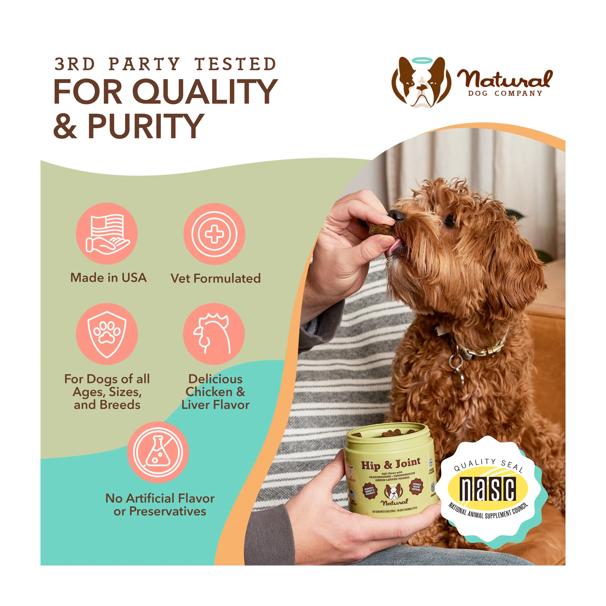 Hip & Joint Supplement for Dog, Soft Chews with Glucosamine & Chondroitin - Image 4