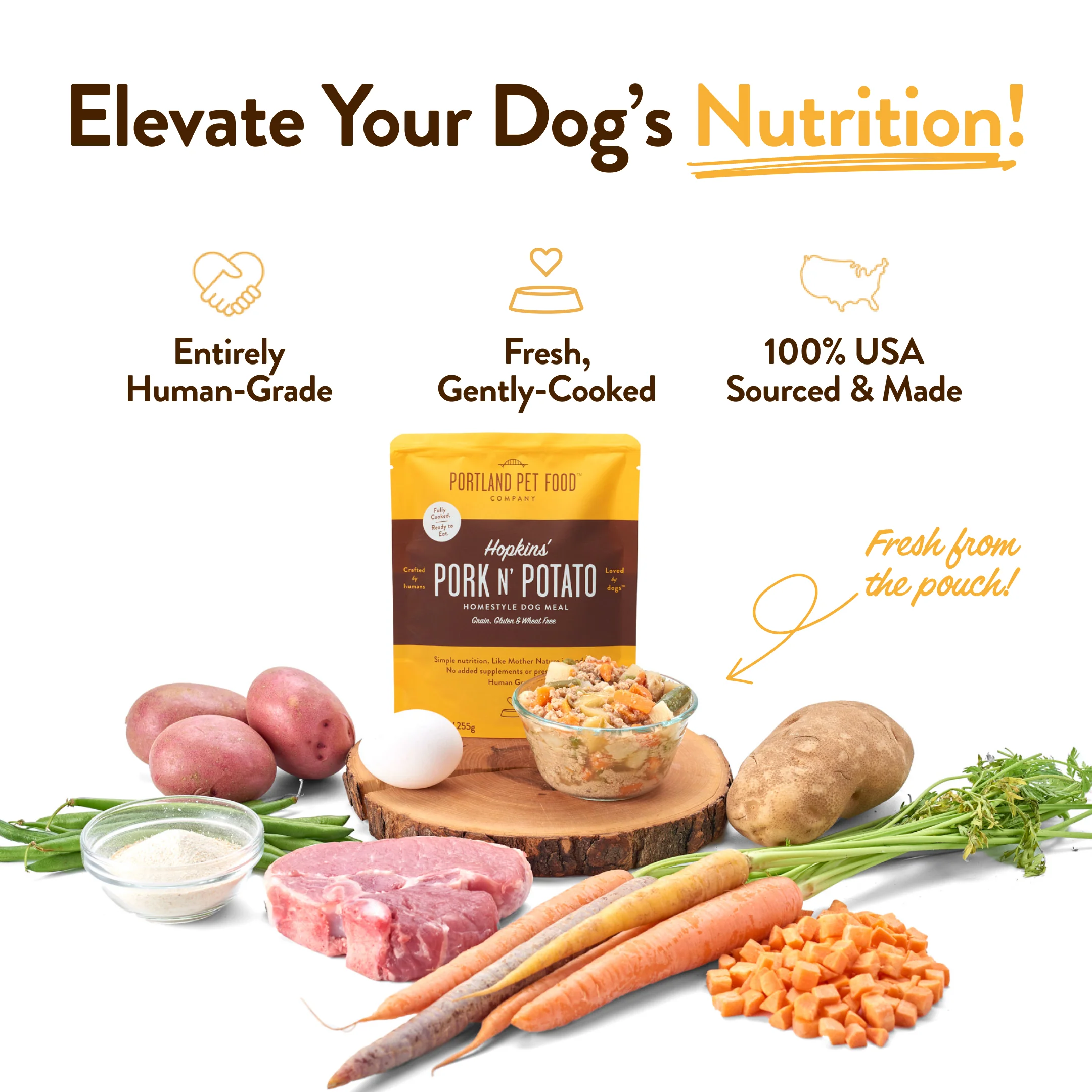 Hopkins' Pork N' Potato Human-Grade Dog Meal, Mixer or Meal Topper, 9 oz Pouch - Single - Image 8
