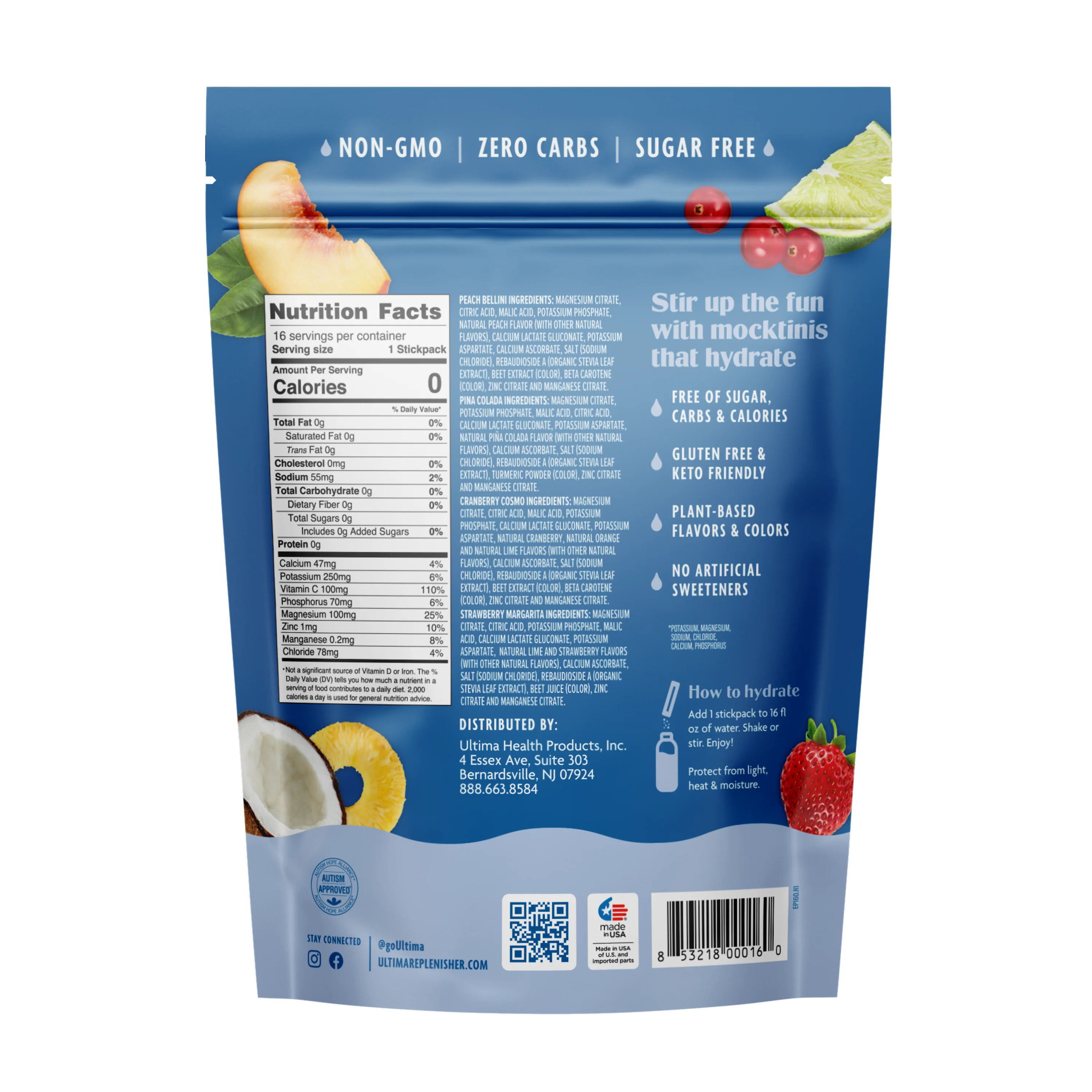 Hydration Electrolyte Pouch - Mocktini Drink Mix, Variety Pack - Image 2