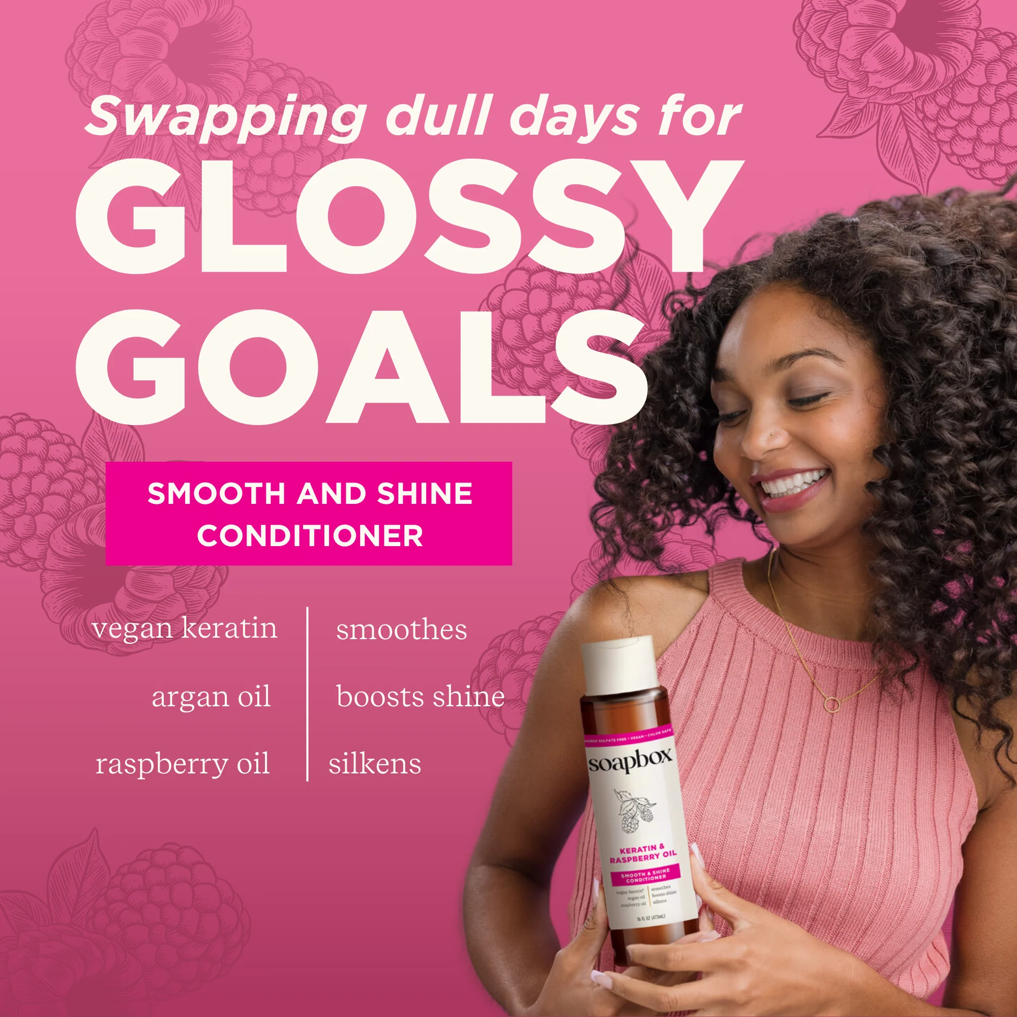 Vegan Keratin & Raspberry Seed Oil Smoothing Conditioner - Image 3