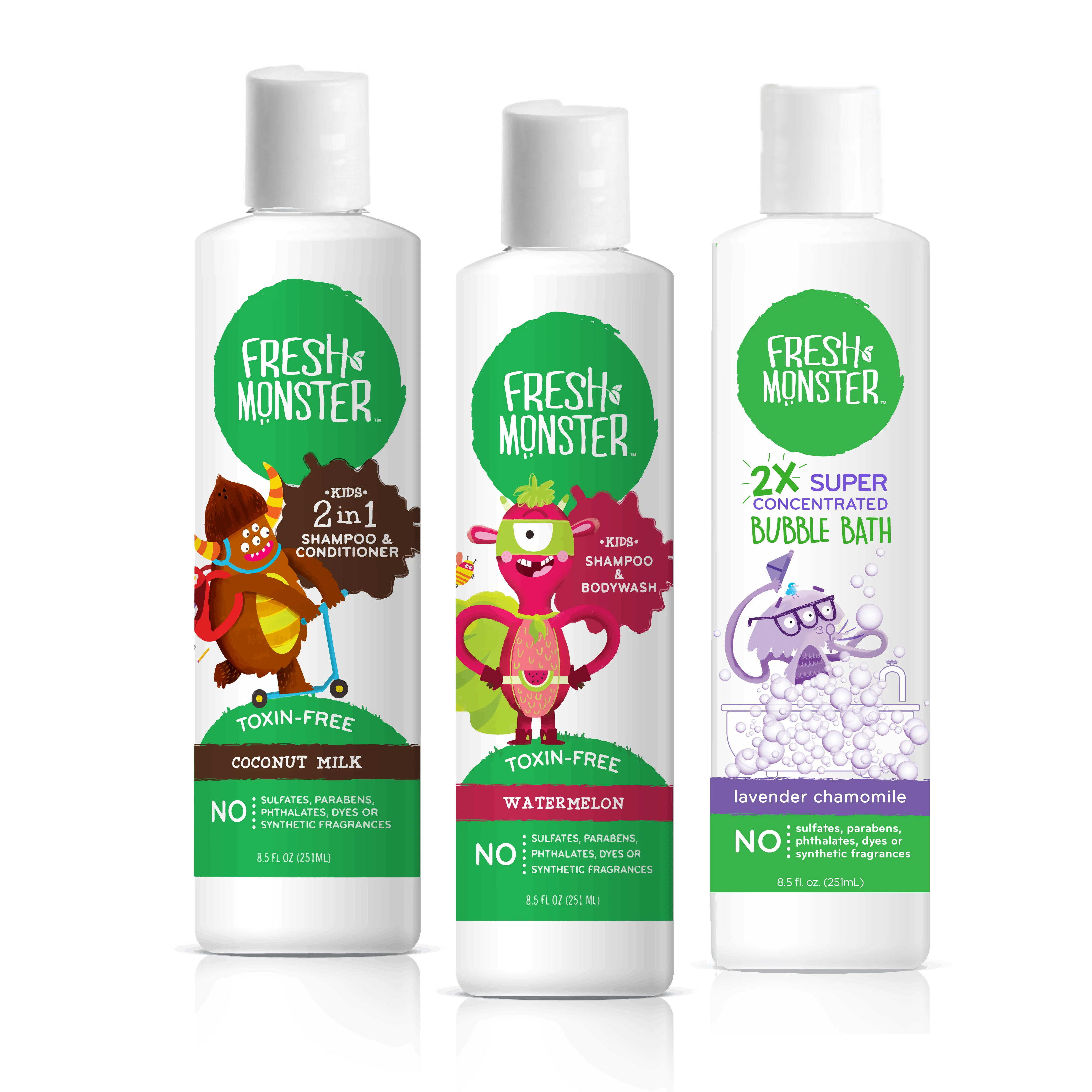 Kids & Baby Gift Set - Shampoo & Conditioner, Body Wash + Bubble Bath - Image 3