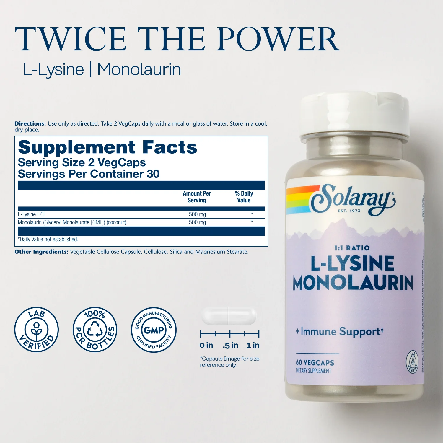 L-Lysine Monolaurin 1:1 Ratio Veg Capsule - Image 3