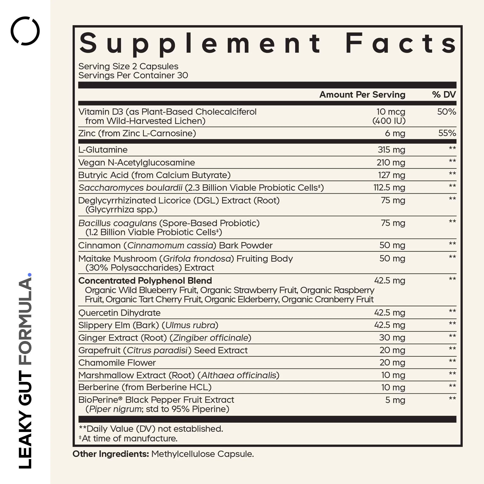 Leaky Gut Formula Capsules - Prebiotic, Probiotic, and Postbiotic - Image 2