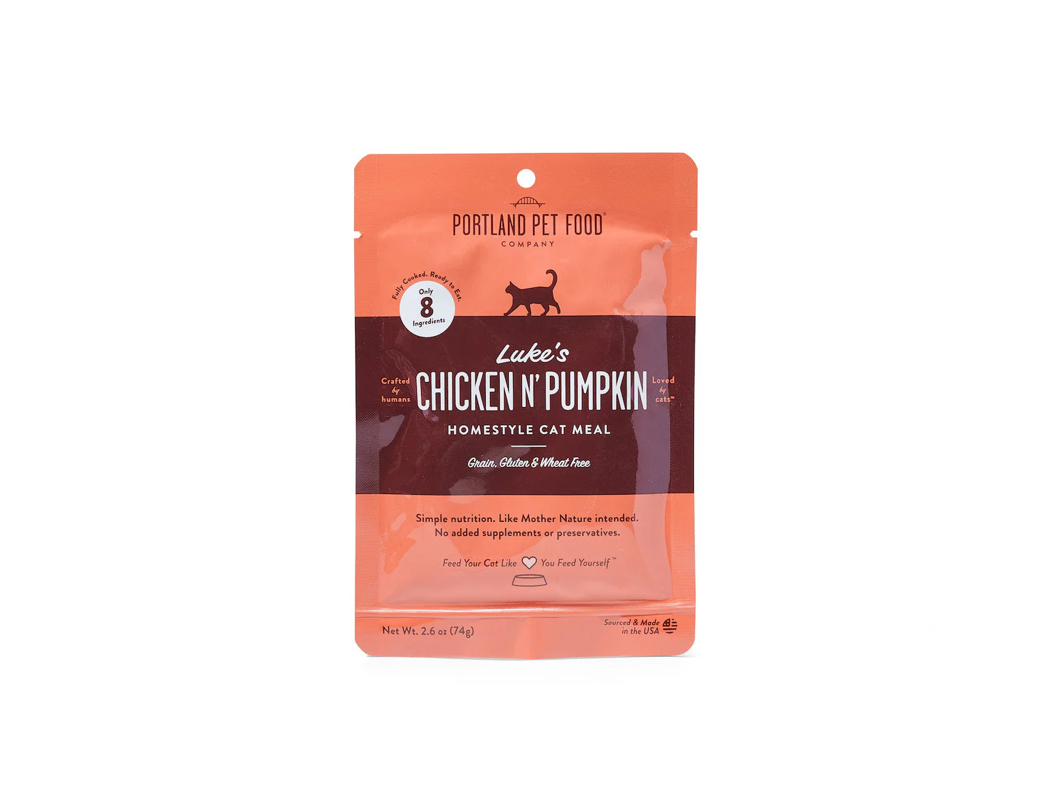 Luke's Chicken N' Pumpkin Homestyle Wet Puree Cat Food Meal, Human-Grade, Grain-Free, 2.6 oz Pouches - Image 2