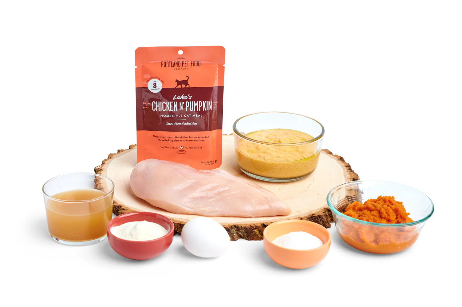 Luke's Chicken N' Pumpkin Human-Grade Cat Meal, Mixer or Meal Topper, 2.6 oz Pouch - Single - Image 2