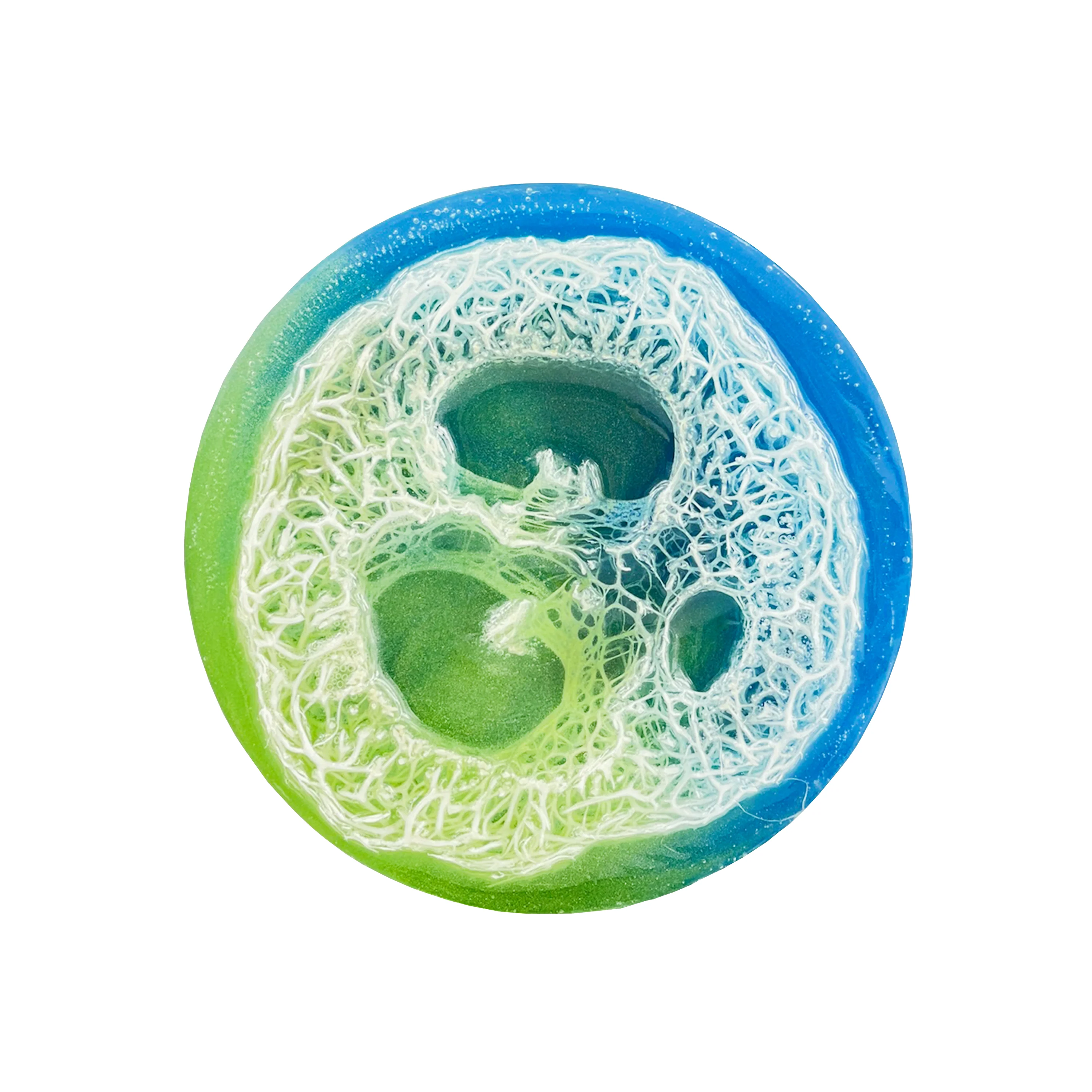 Green Juice Froth Exfoliating Loofah Bar Soap - Image 2