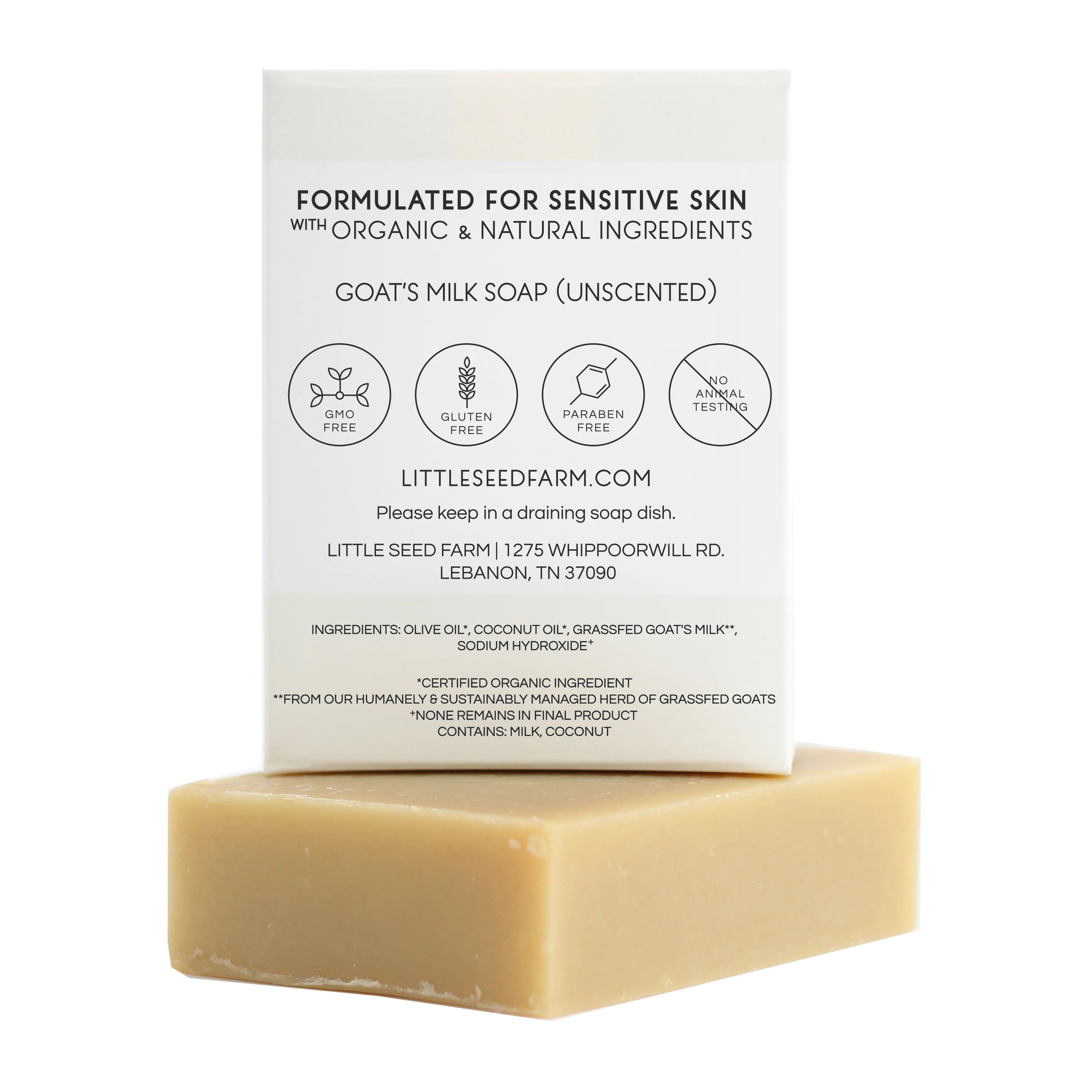 Facial & Body Cleansing Bar, Goat's Milk (Unscented) - Image 3