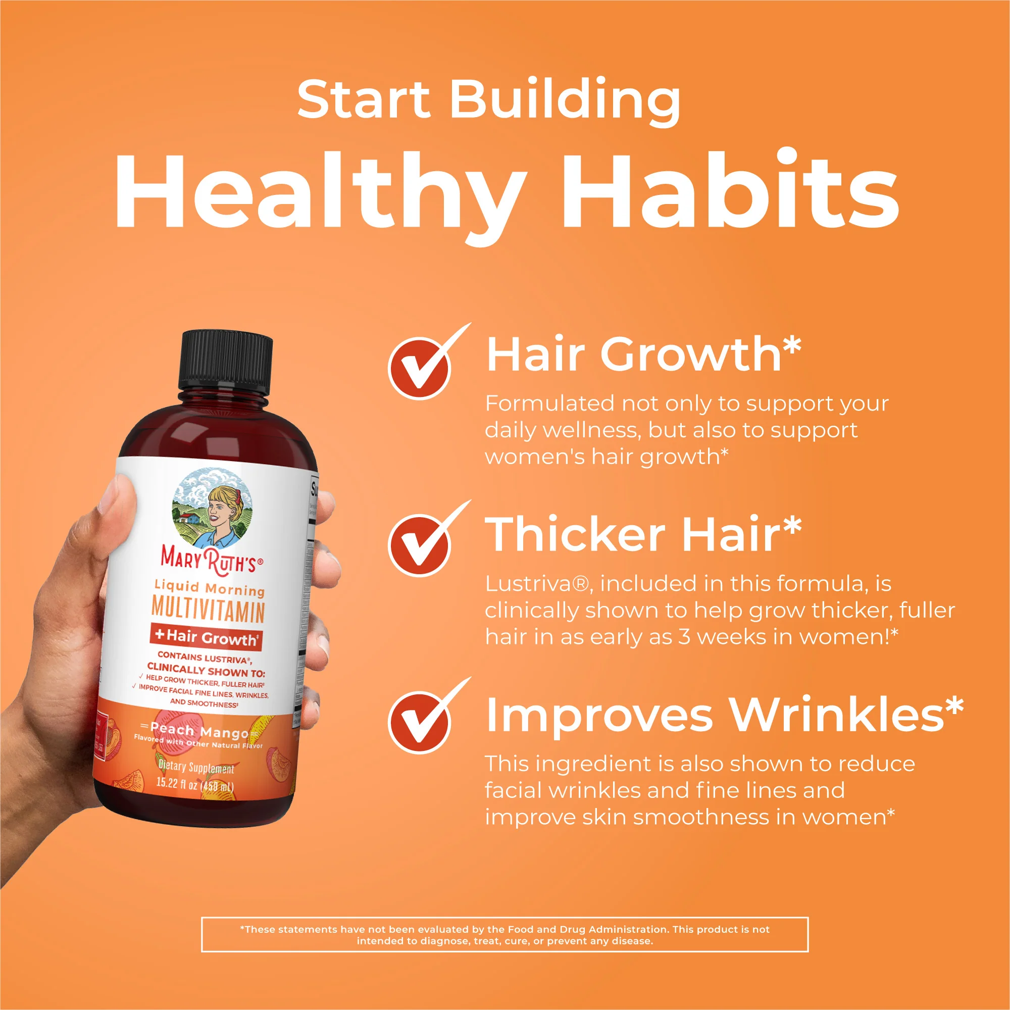 Morning Multivitamin +Hair Growth Liquid, 15.22 oz - Image 6
